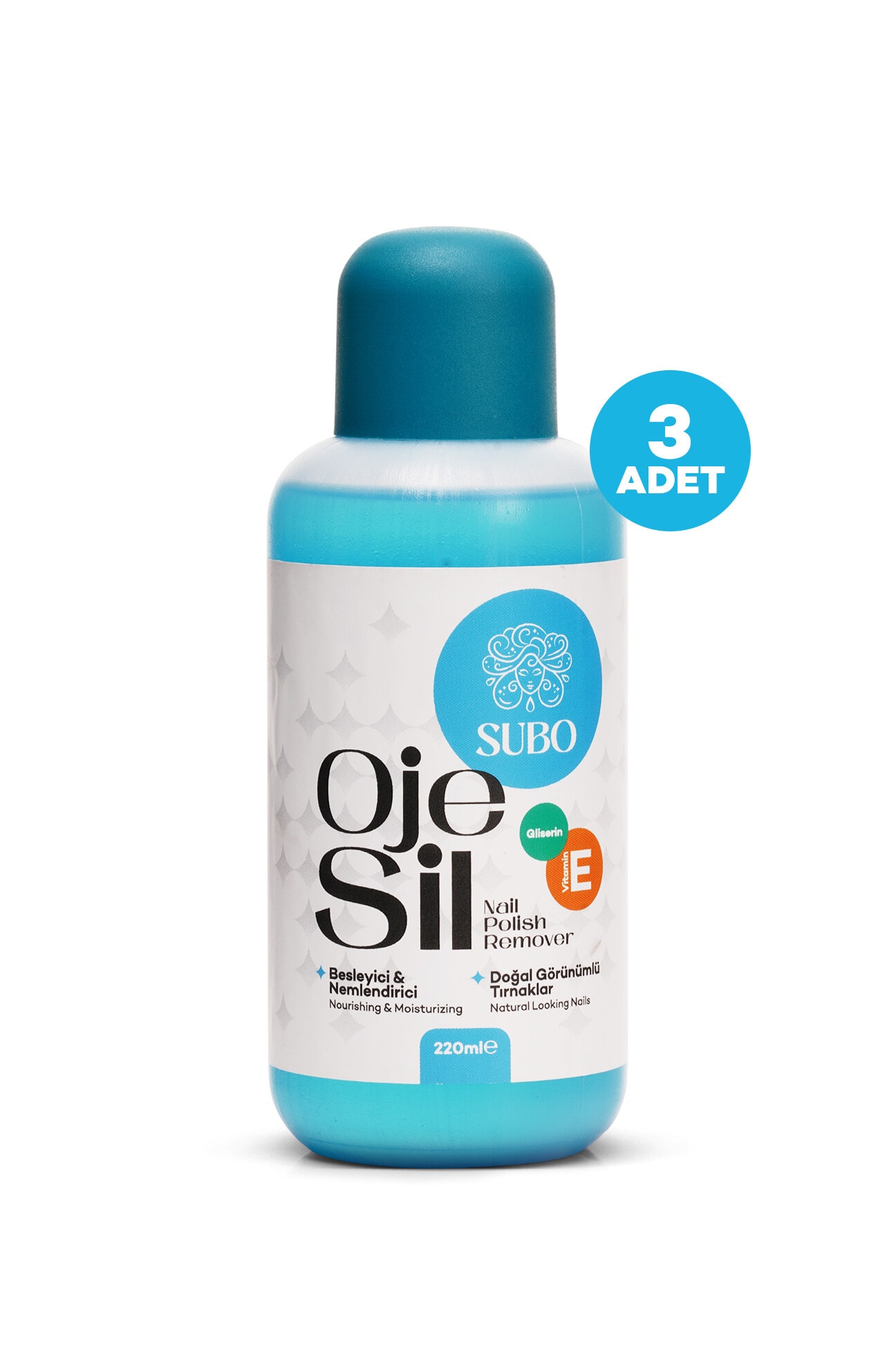 SUBO ASETON BESLEYİCİ & NEMLENDİRİCİ 3X220  ml