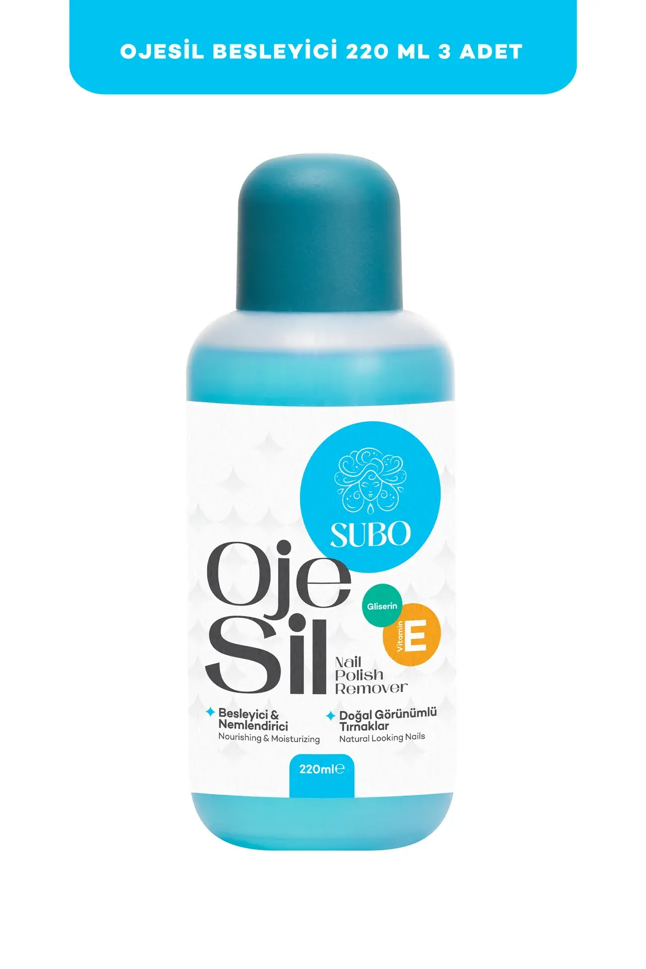 SUBO ASETON BESLEYİCİ & NEMLENDİRİCİ 3X220  ml