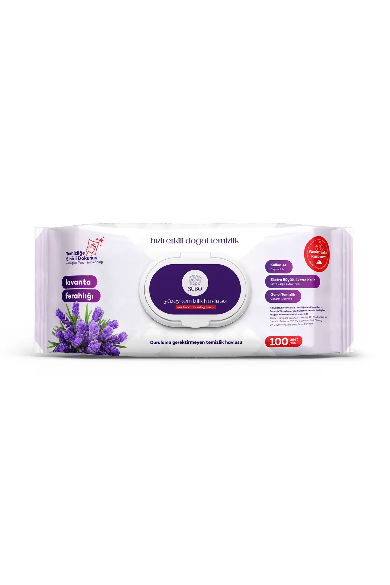 SUBO YÜZEY TEMİZLİK HAVLUSU 100 'LÜ MİX 6X100 (3 L.FERH + 3 B.SABN.FERH )