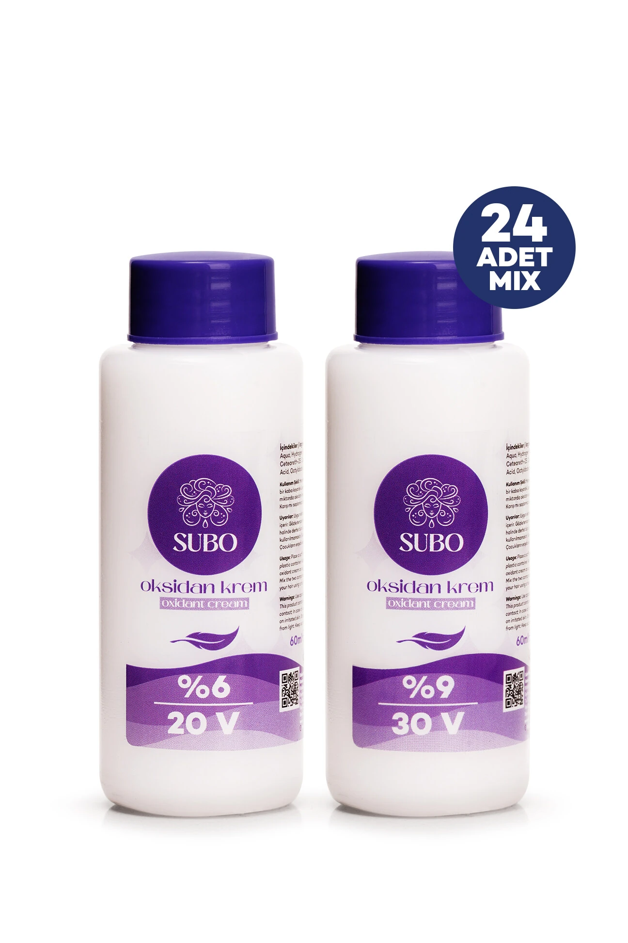 SUBO OKSİDAN KREM MİX (12 %6 20 VOLUME+12 %9 30 VOLUME ) 24X60  ml