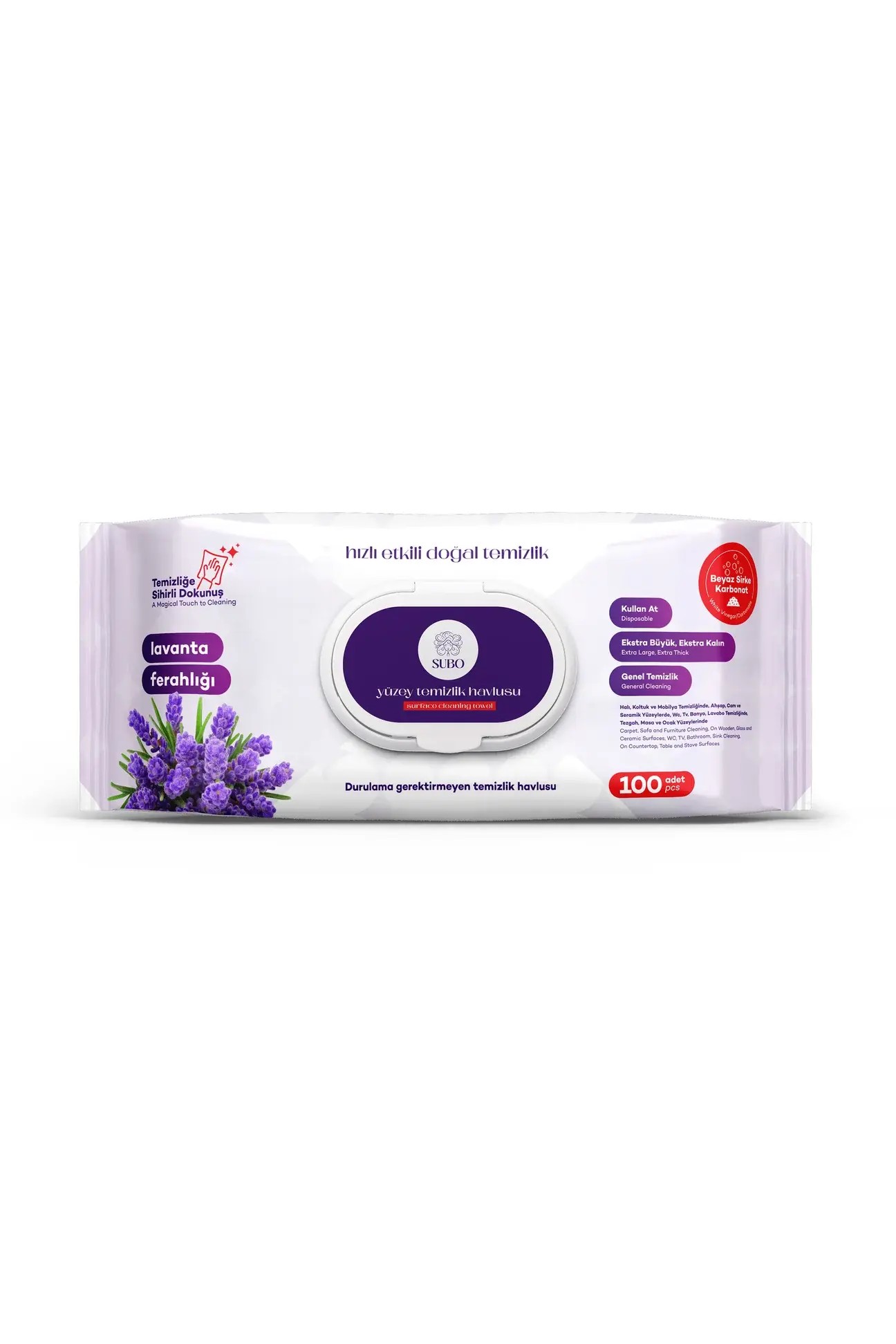 SUBO YÜZEY TEMİZLİK HAVLUSU 100 'LÜ MİX 6X100 (3 L.FERH + 3 B.SABN.FERH )
