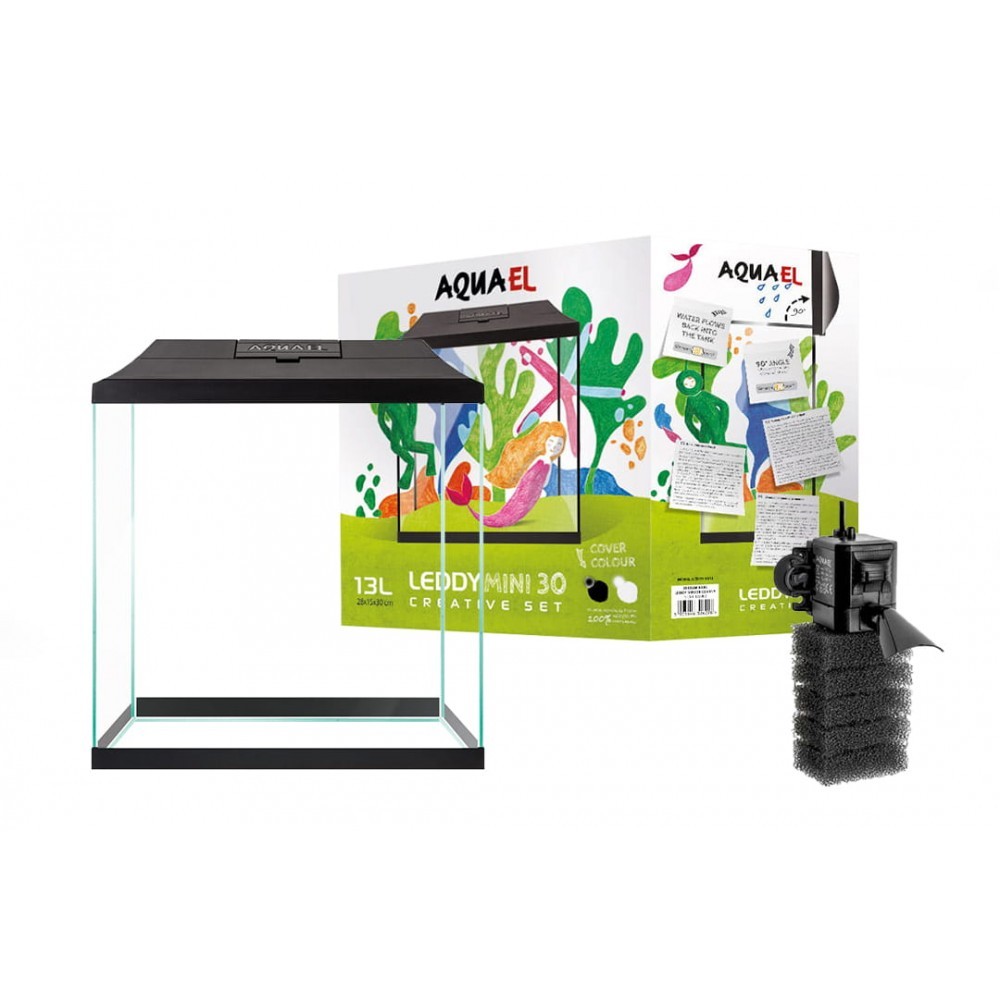 Aquael Aquarium Set Leddy Mini 30 Black Akvaryum