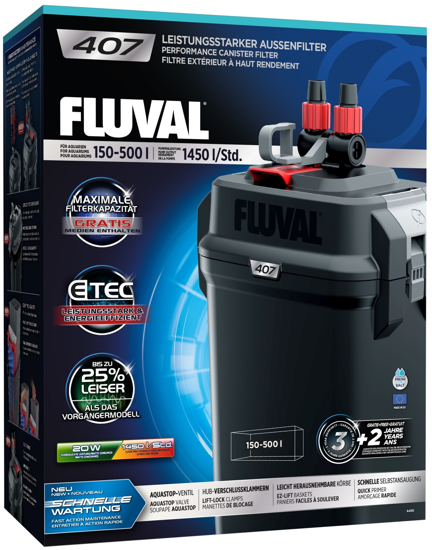 Fluval 407 Dış Filtre 1450L/H