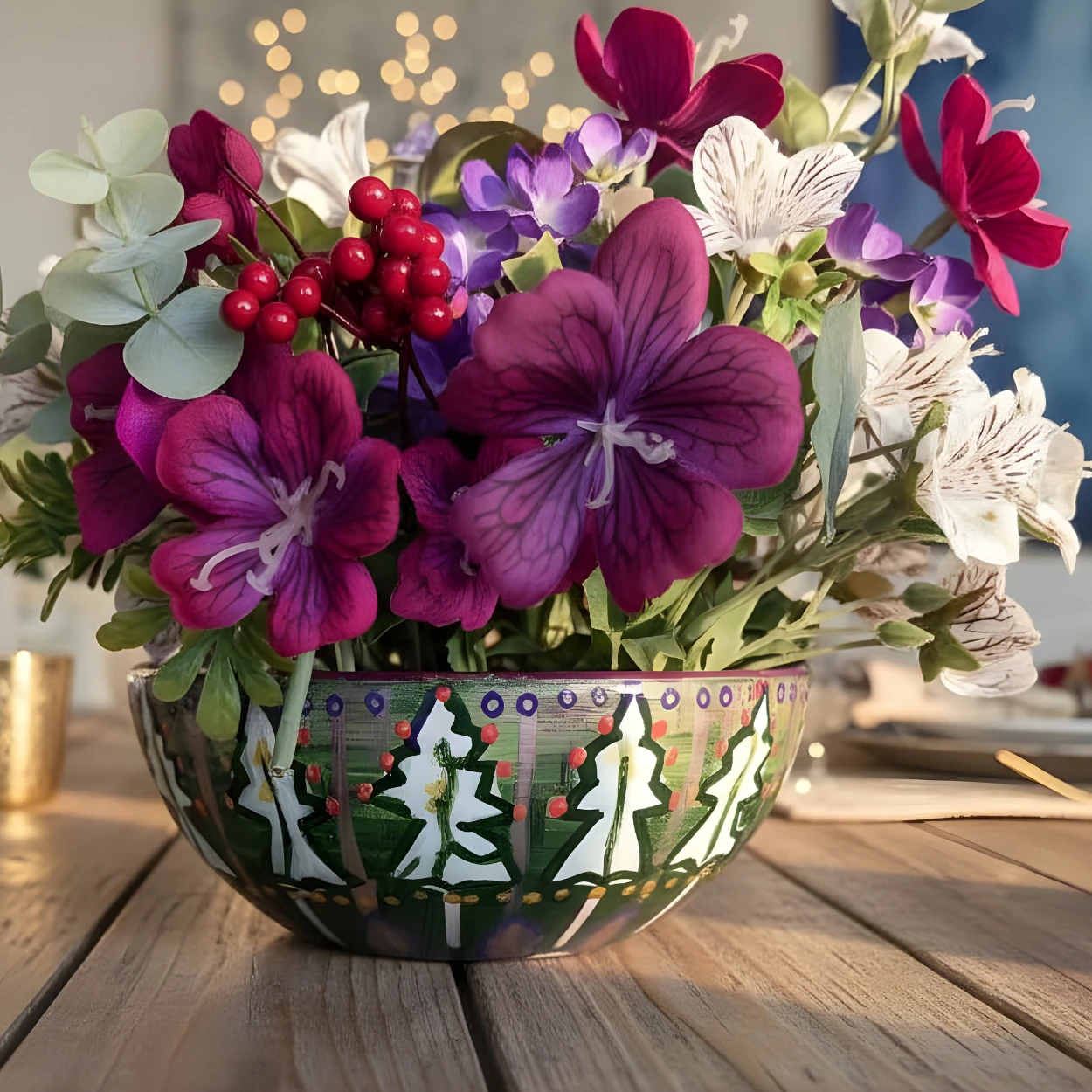 Çam Ağacı Desenli Saksı