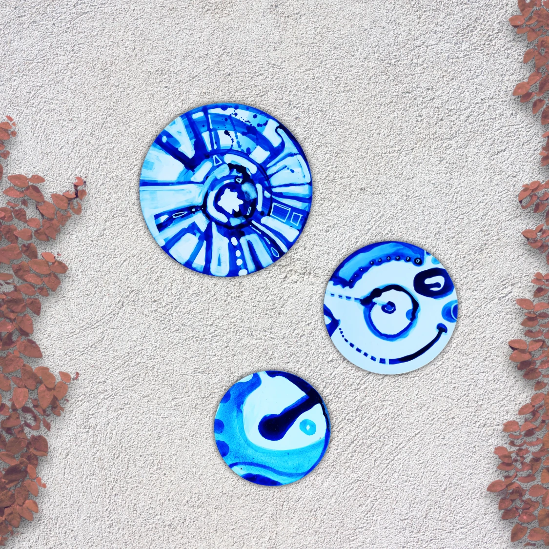 3'lü Set Yuvarlak Duvar Panosu