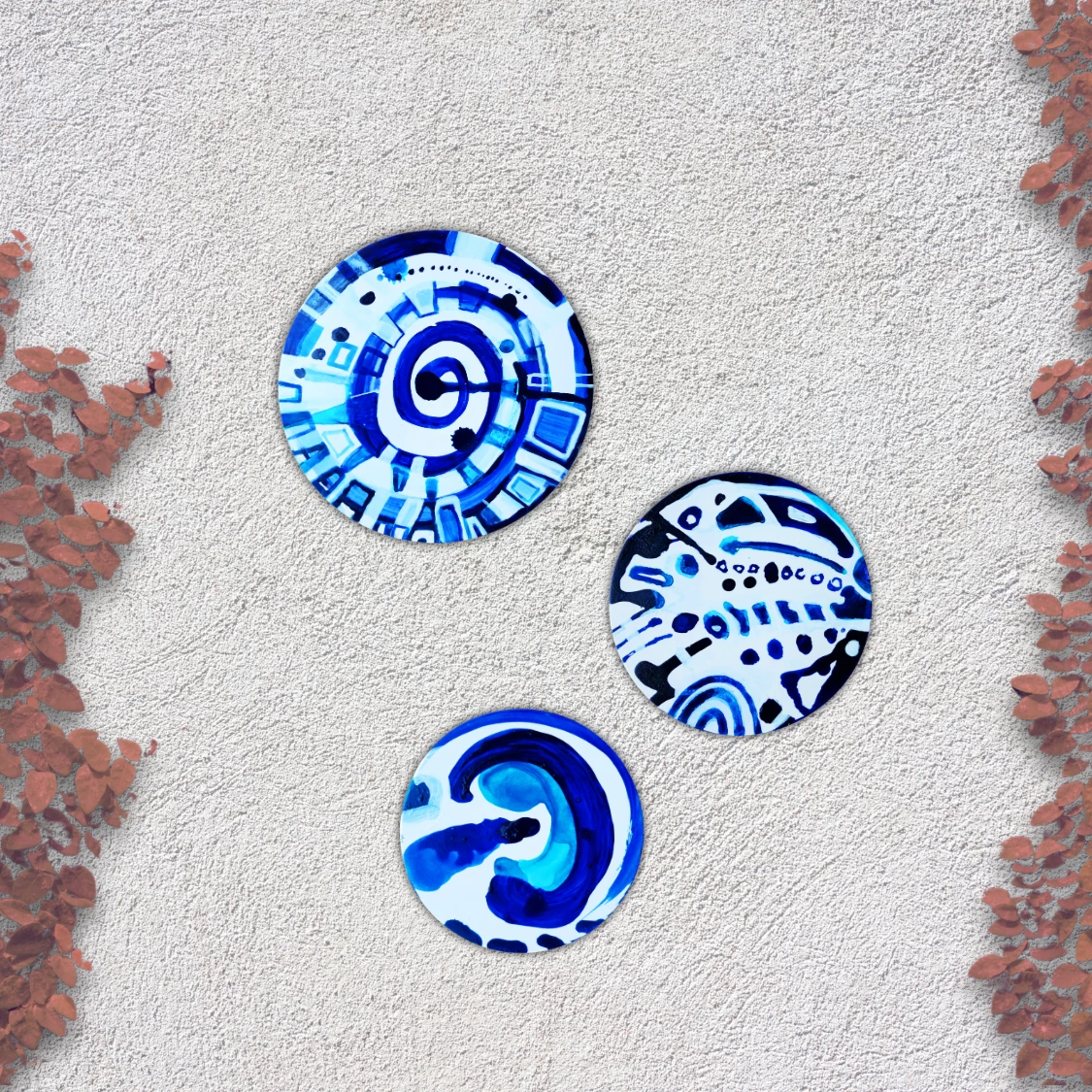 3'lü Set Yuvarlak Duvar Panosu