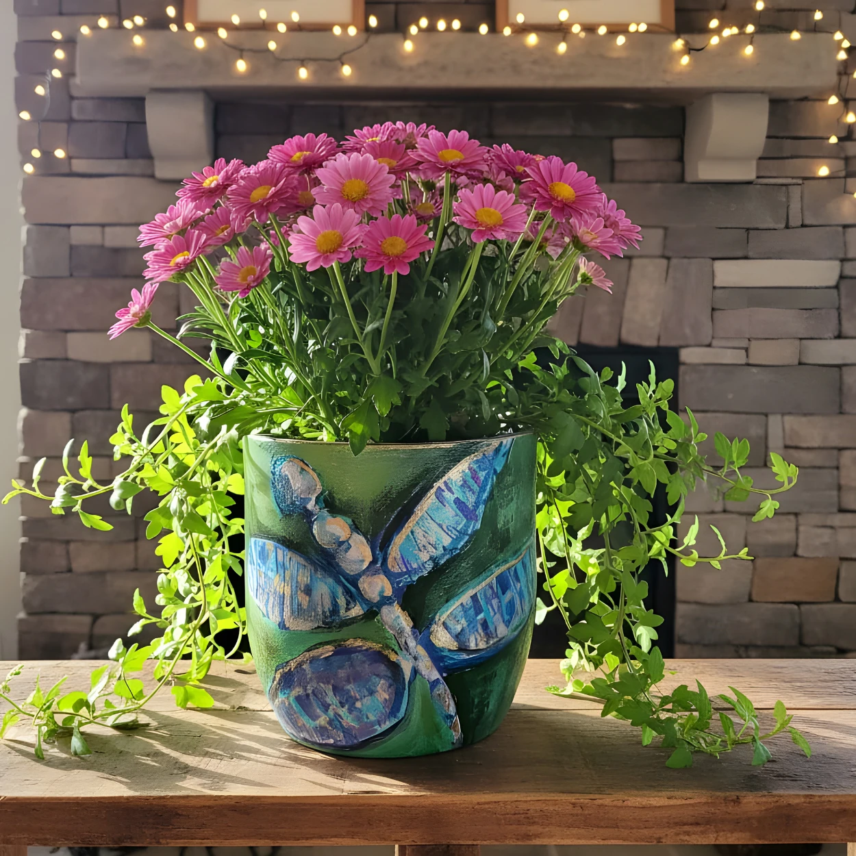 Kız Böceği Desenli Saksı