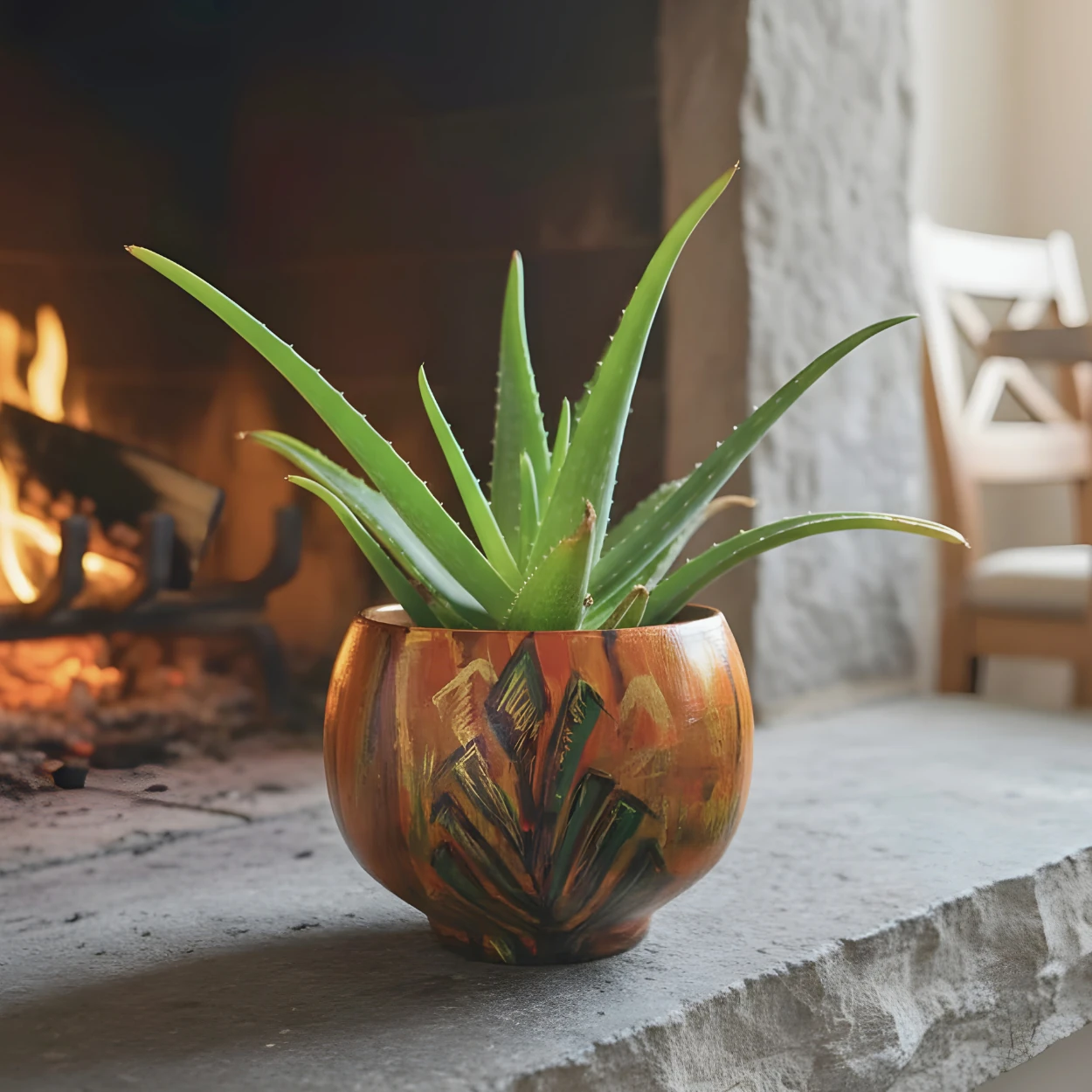 Altın Yapraklı Saksı / Mumluk