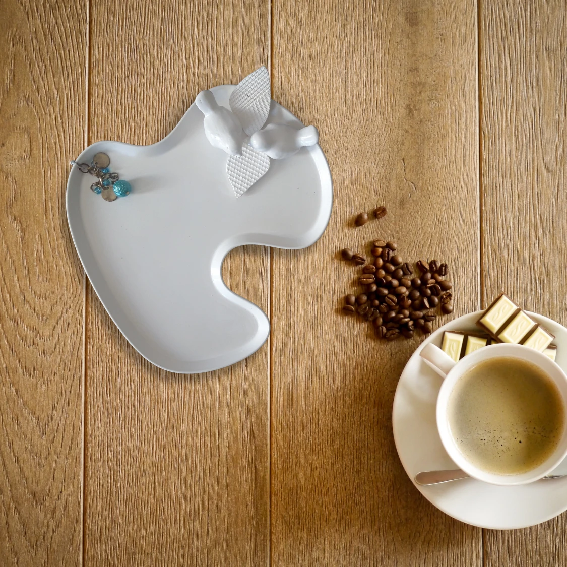 Kuş Dekor Amorf Tabak