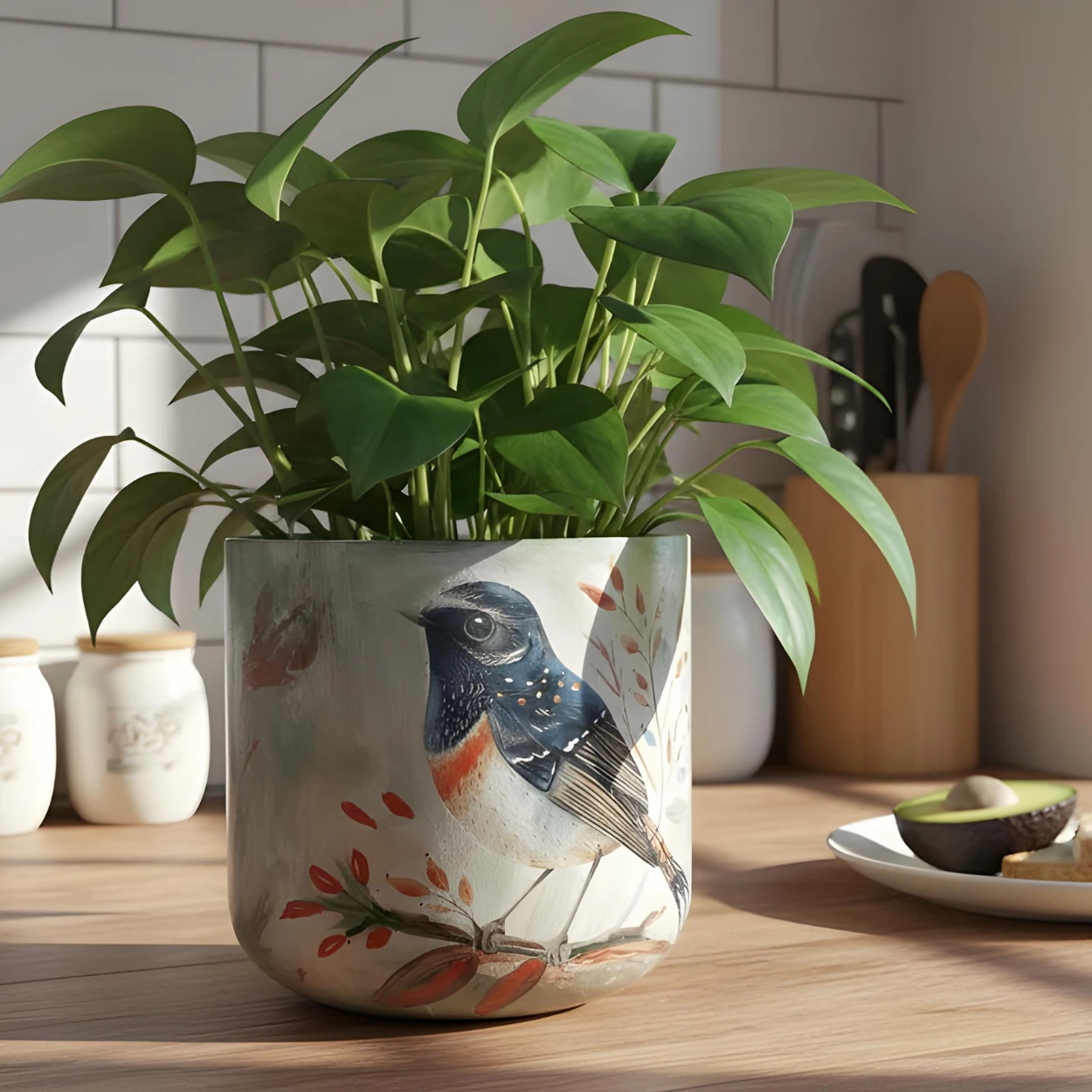 Floral Desenli Saksı