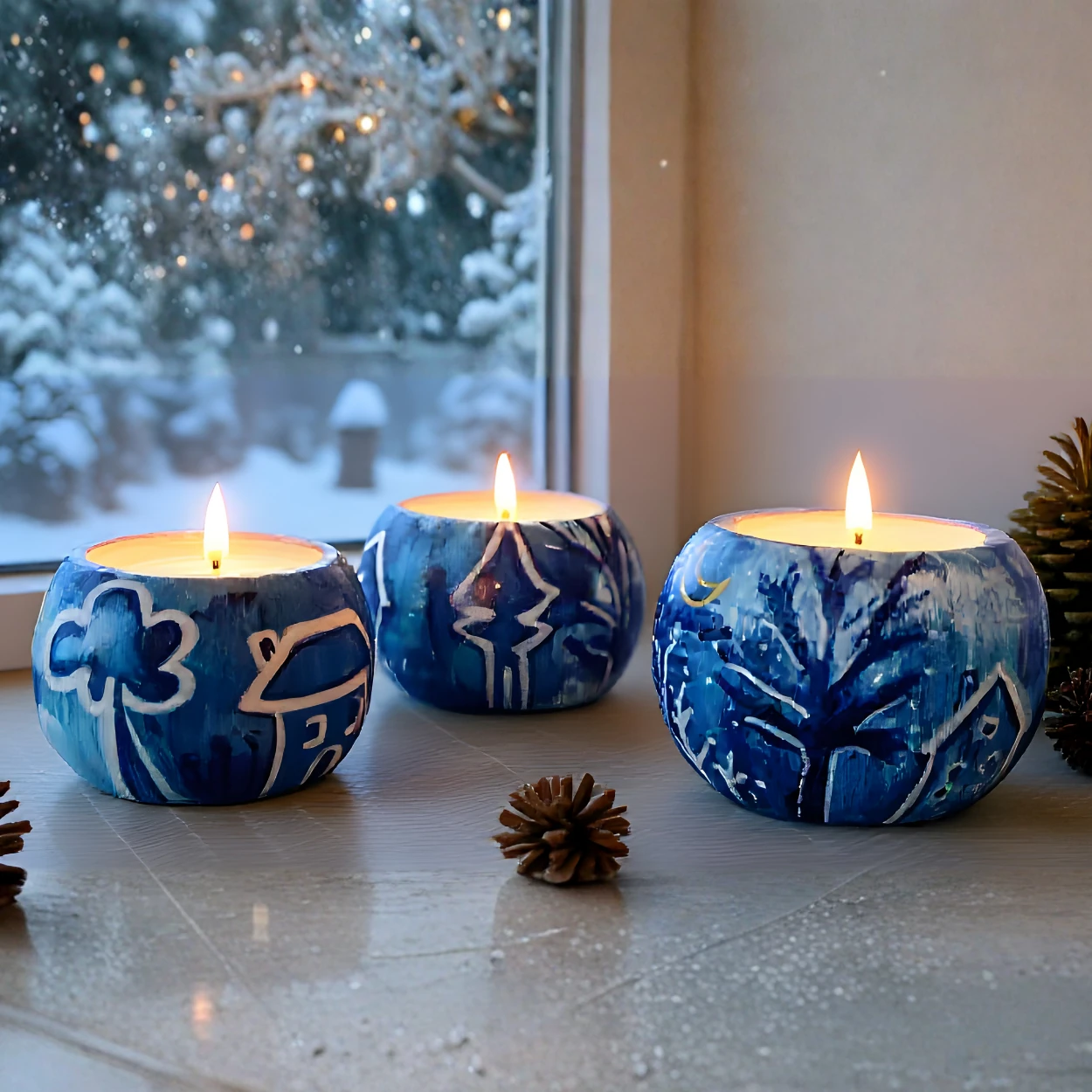 Ev Desenli Mumluk - 3'lü Set