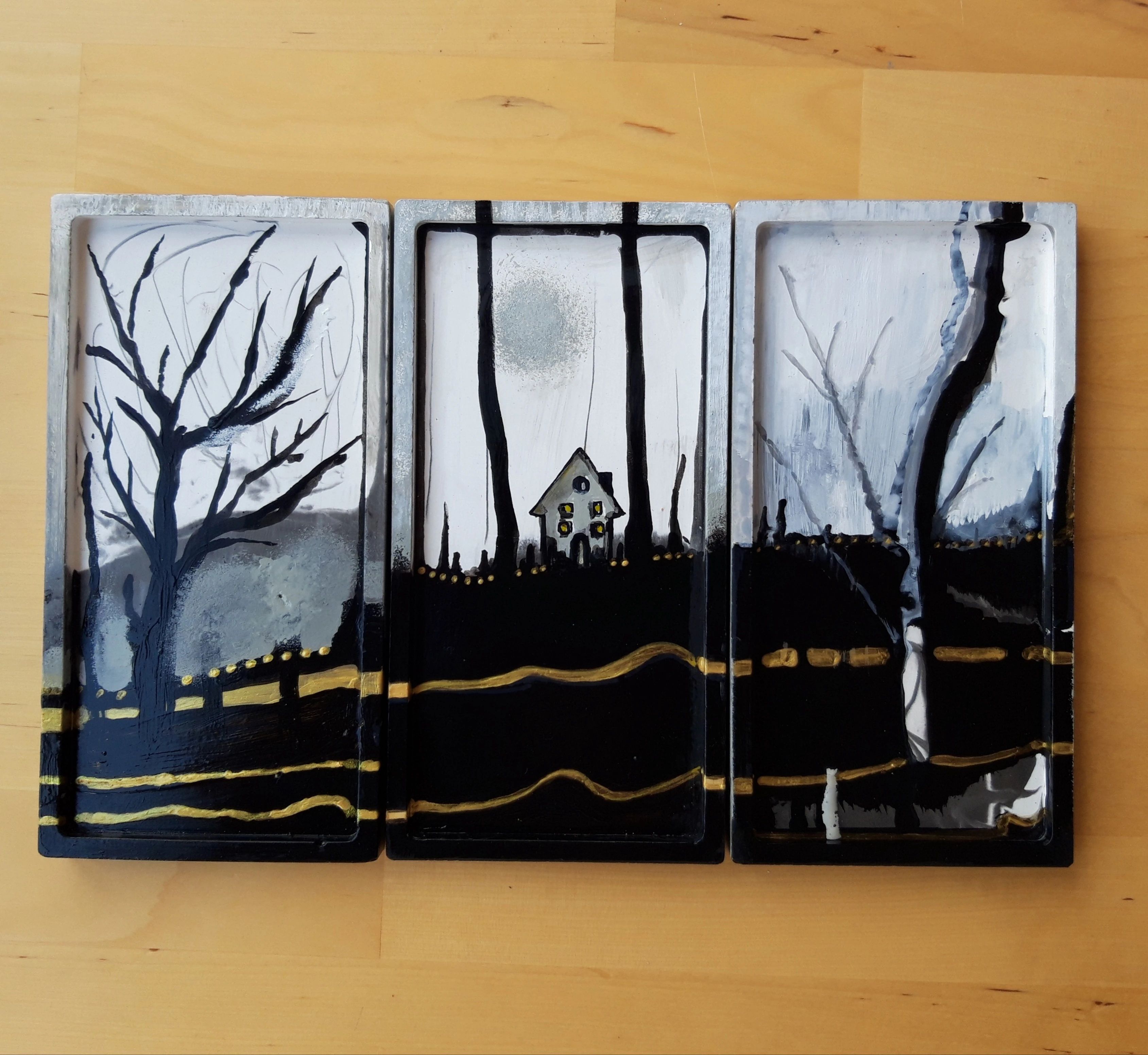 Dikdörtgen Dekor Tabak 3'lü Set