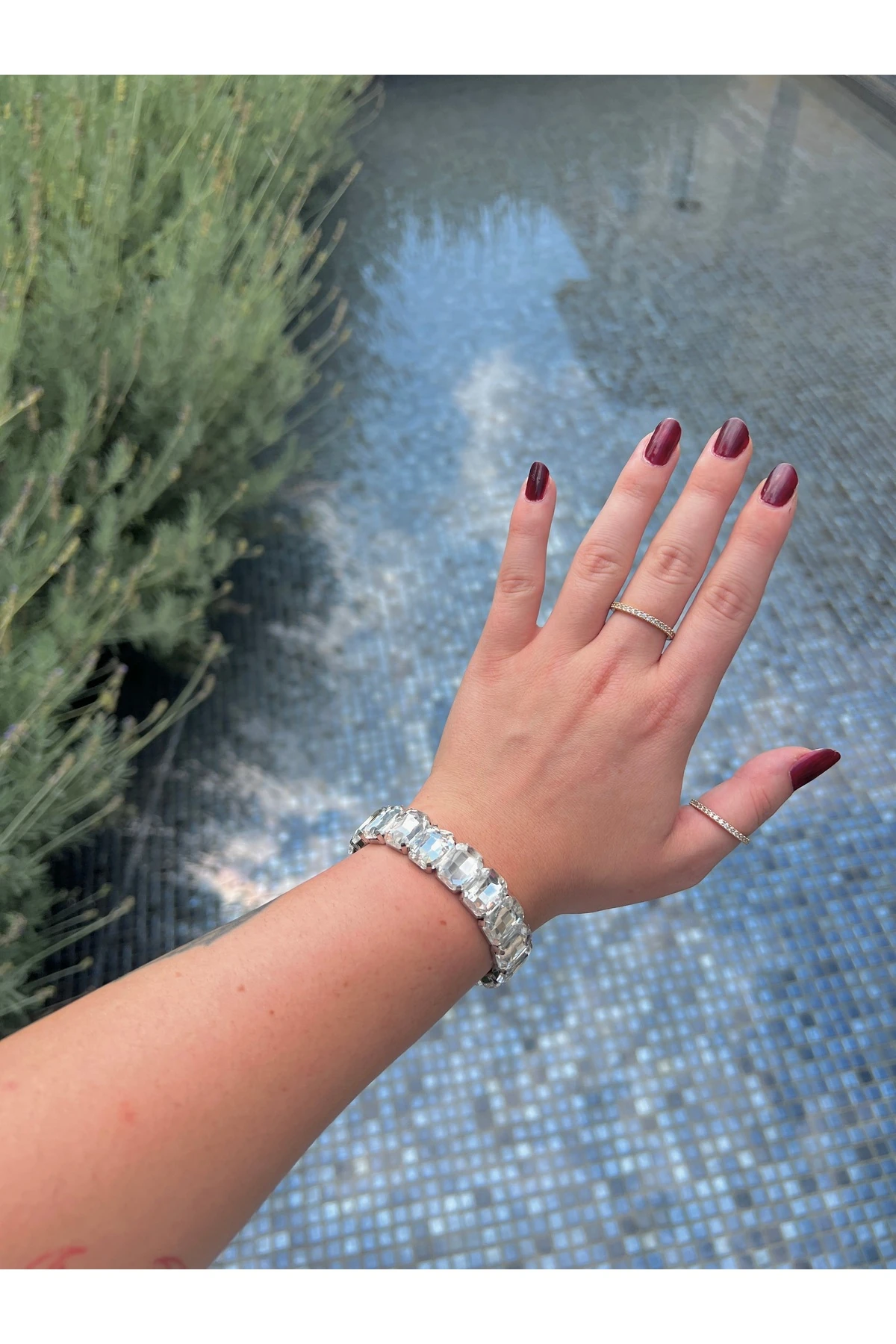 Taşlı çelik bileklik