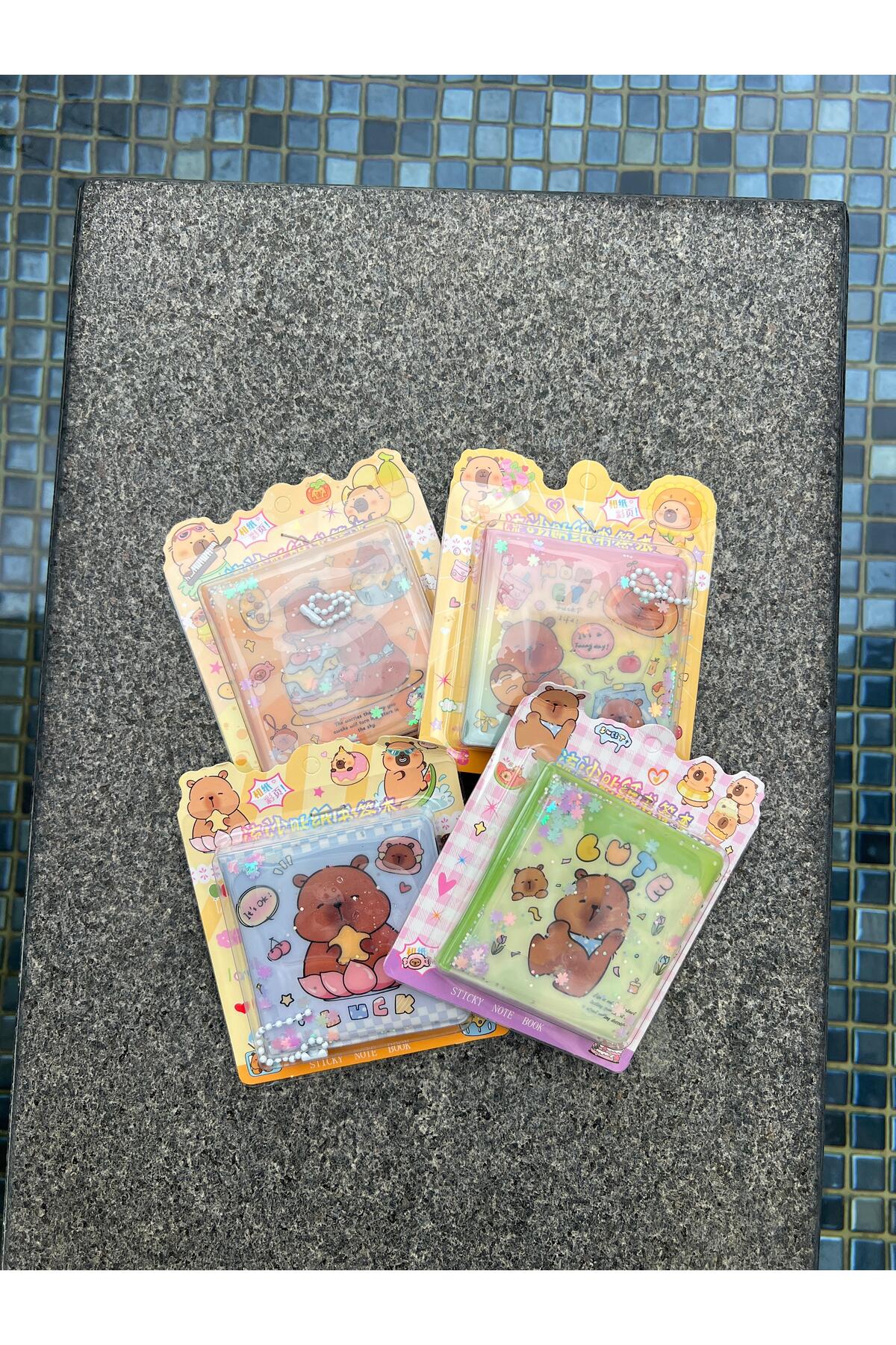 Capy Bara Tasarımlı Jel Kapaklı Not Defteri - Sticky Note Pad