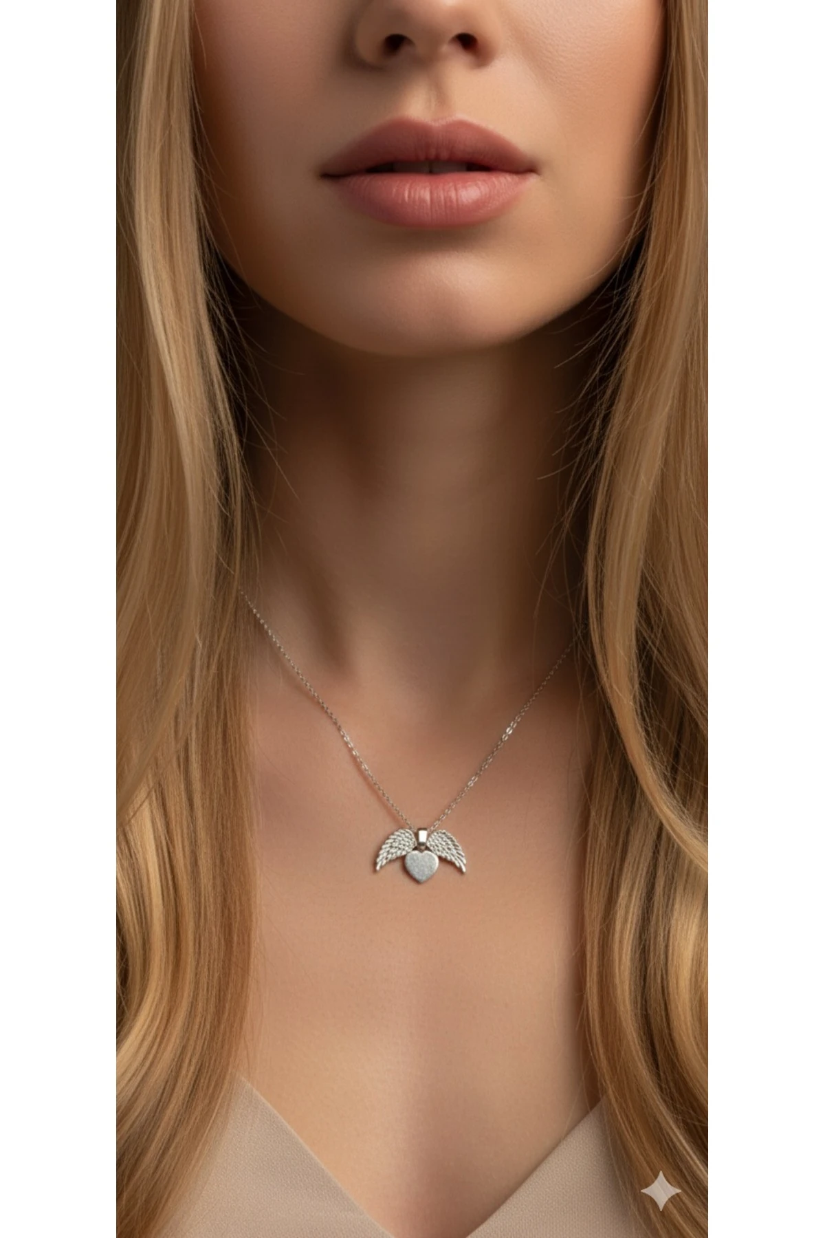 Açılabilir Melek kanadı çelik kolye