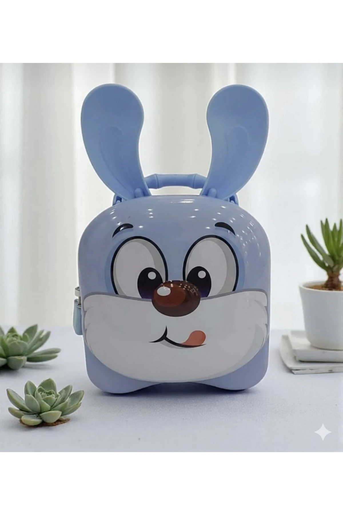 Mavi tavşan metal kumbara