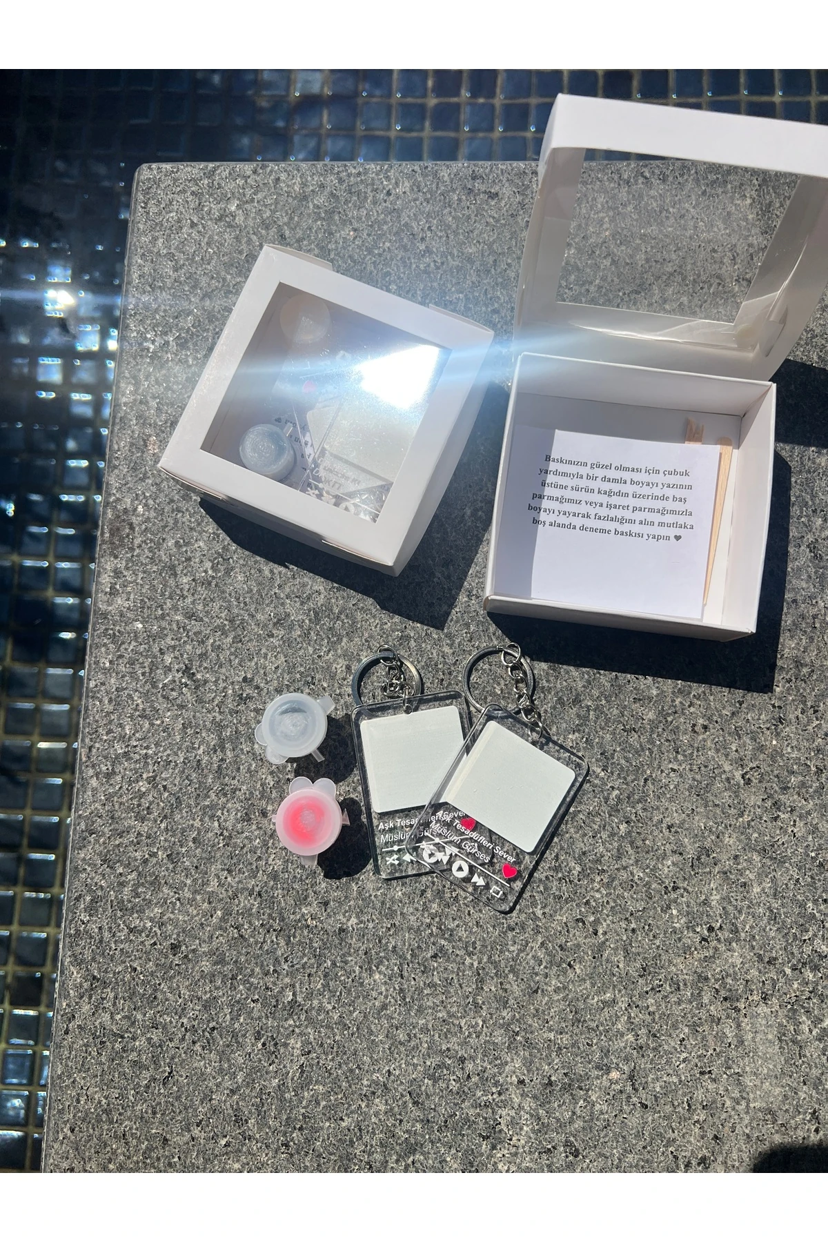 çift anahtarlık boya setli