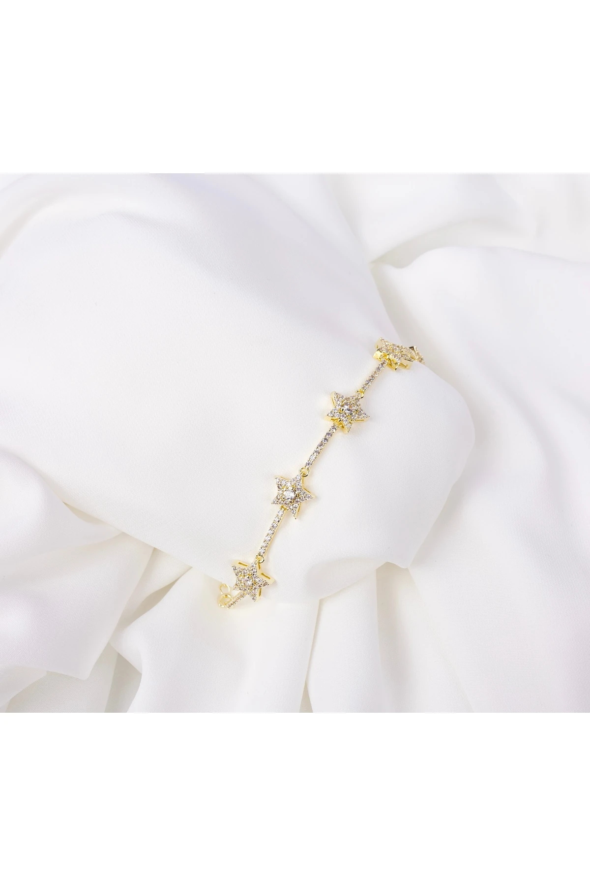 Altın düş taş yıldızlı bileklik