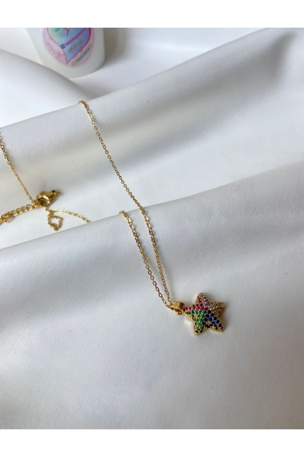 Renkli Taşlı Yıldız Kolye