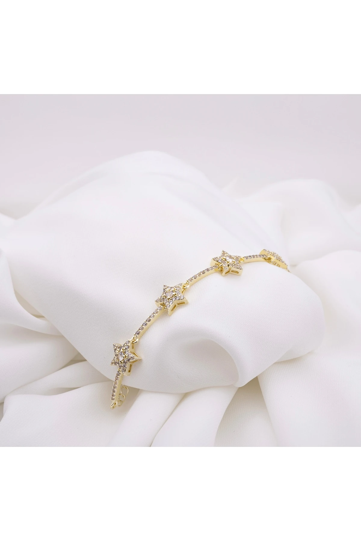 Altın düş taş yıldızlı bileklik