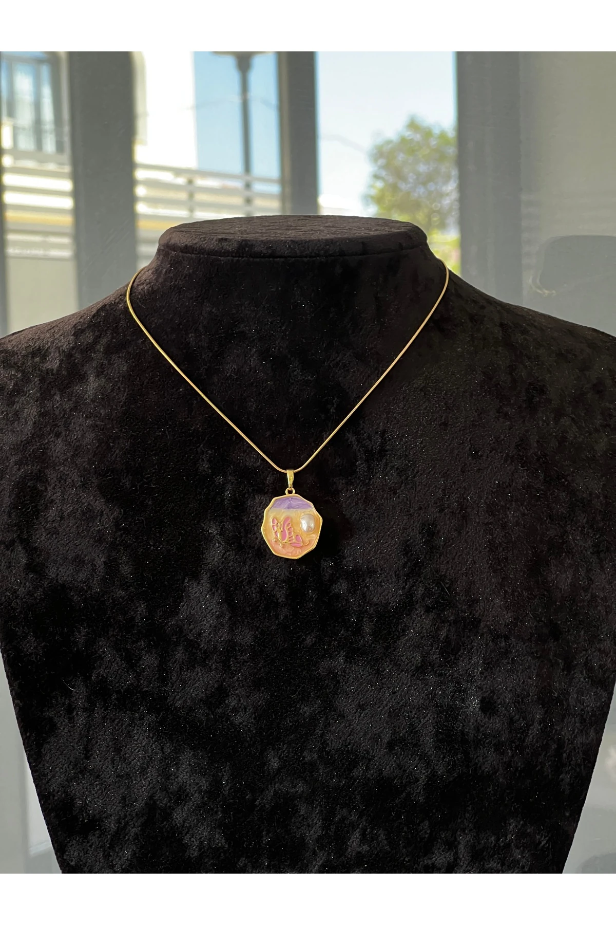 Vintage manzaralı pinterest kolye