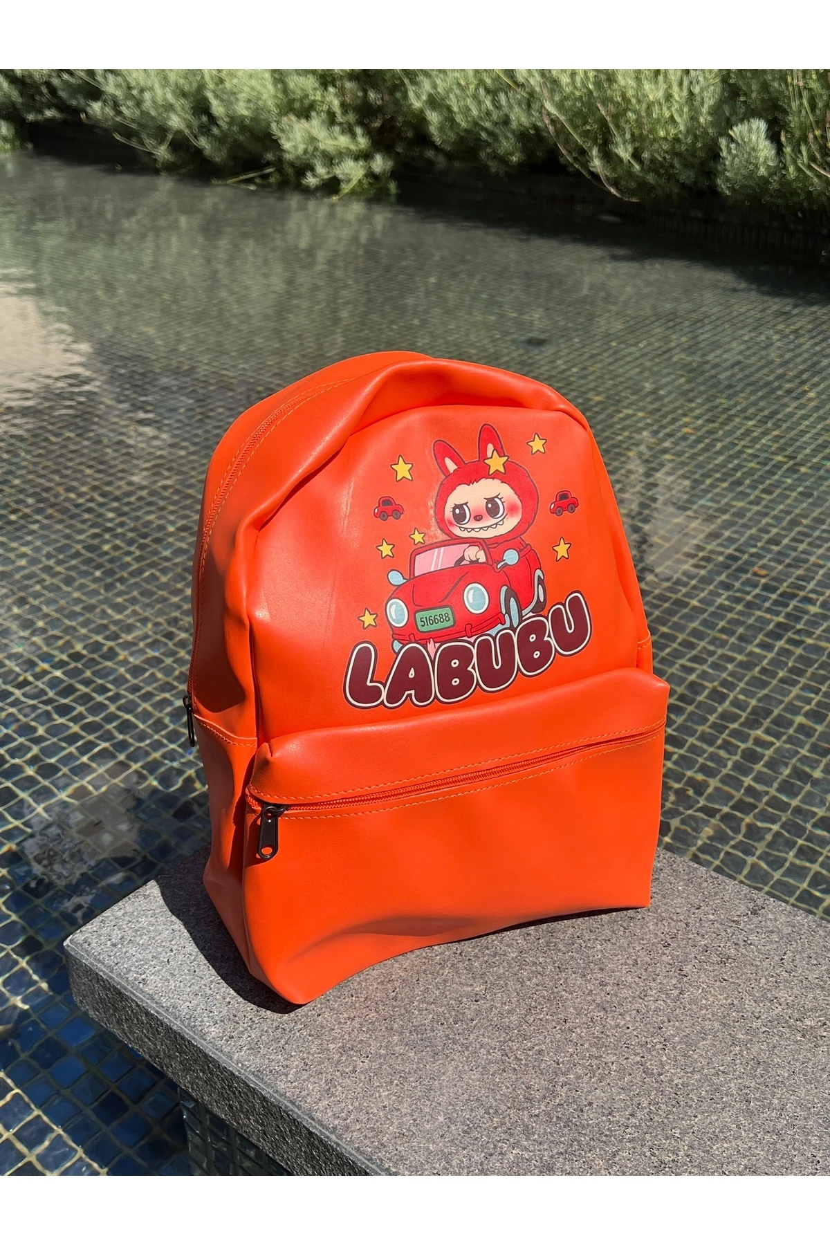 “Turuncu LABUBU Desenli Çocuk & Genç Sırt Çantası”