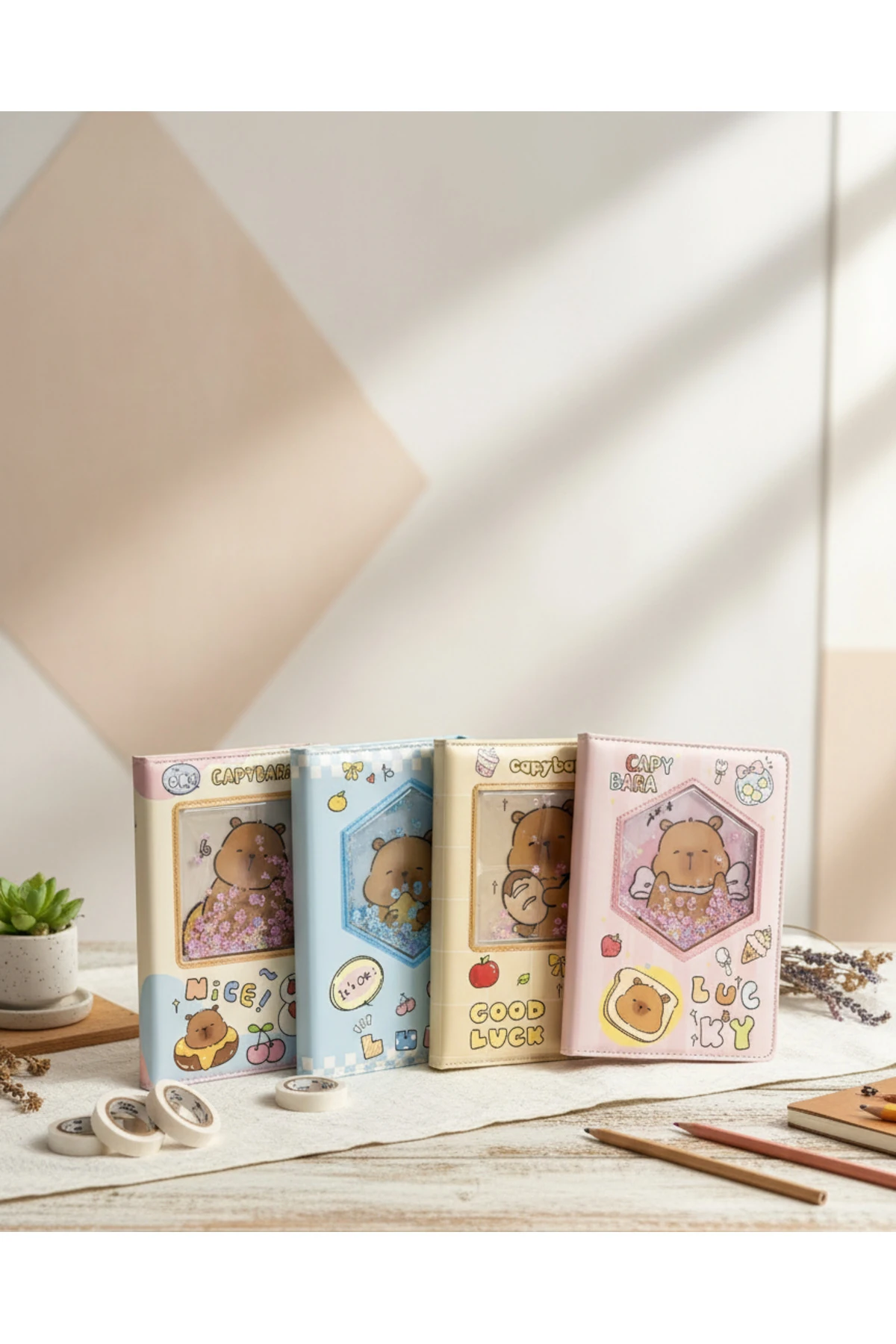 Sulu capy bara çizgili defter