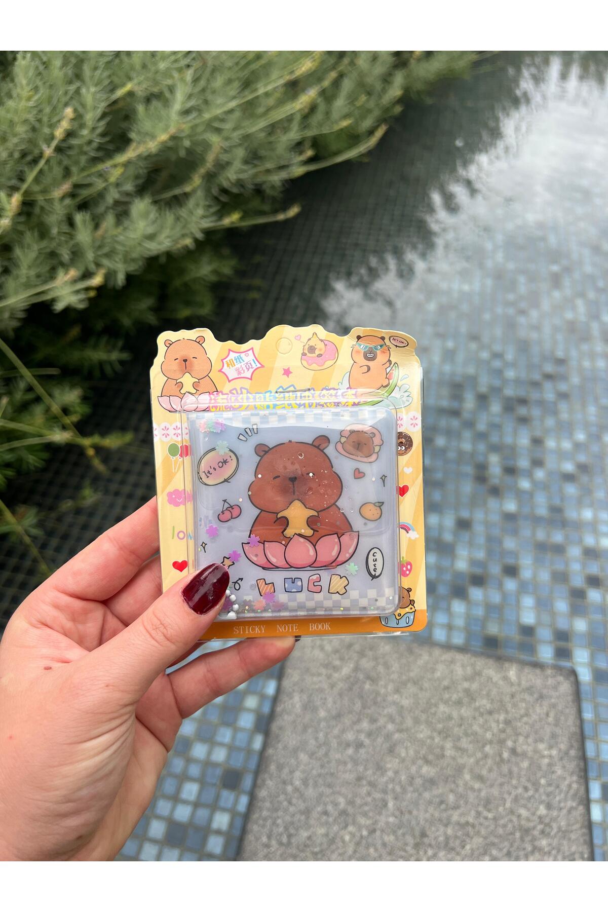 Capy Bara Tasarımlı Jel Kapaklı Not Defteri - Sticky Note Pad