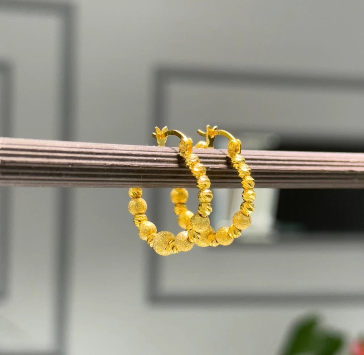 925 Ayar Gümüş Üzerine 22 Ayar Altın Kaplama Çoklu Küpe Kolye 