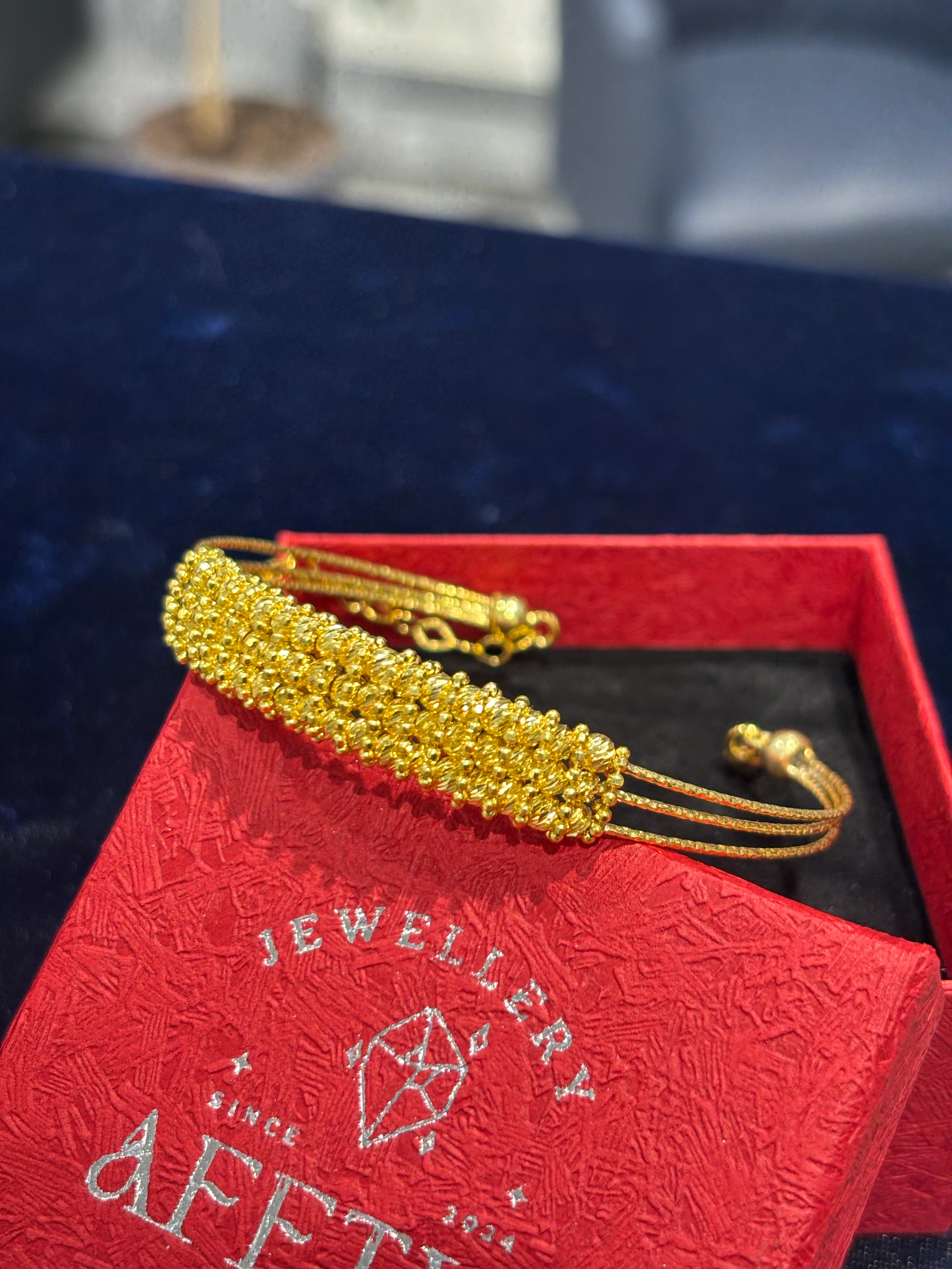 925 Ayar Gümüş Üzeri 22 Ayar Altın Kaplama Süna Model Dorika Kelepçe Bilezik