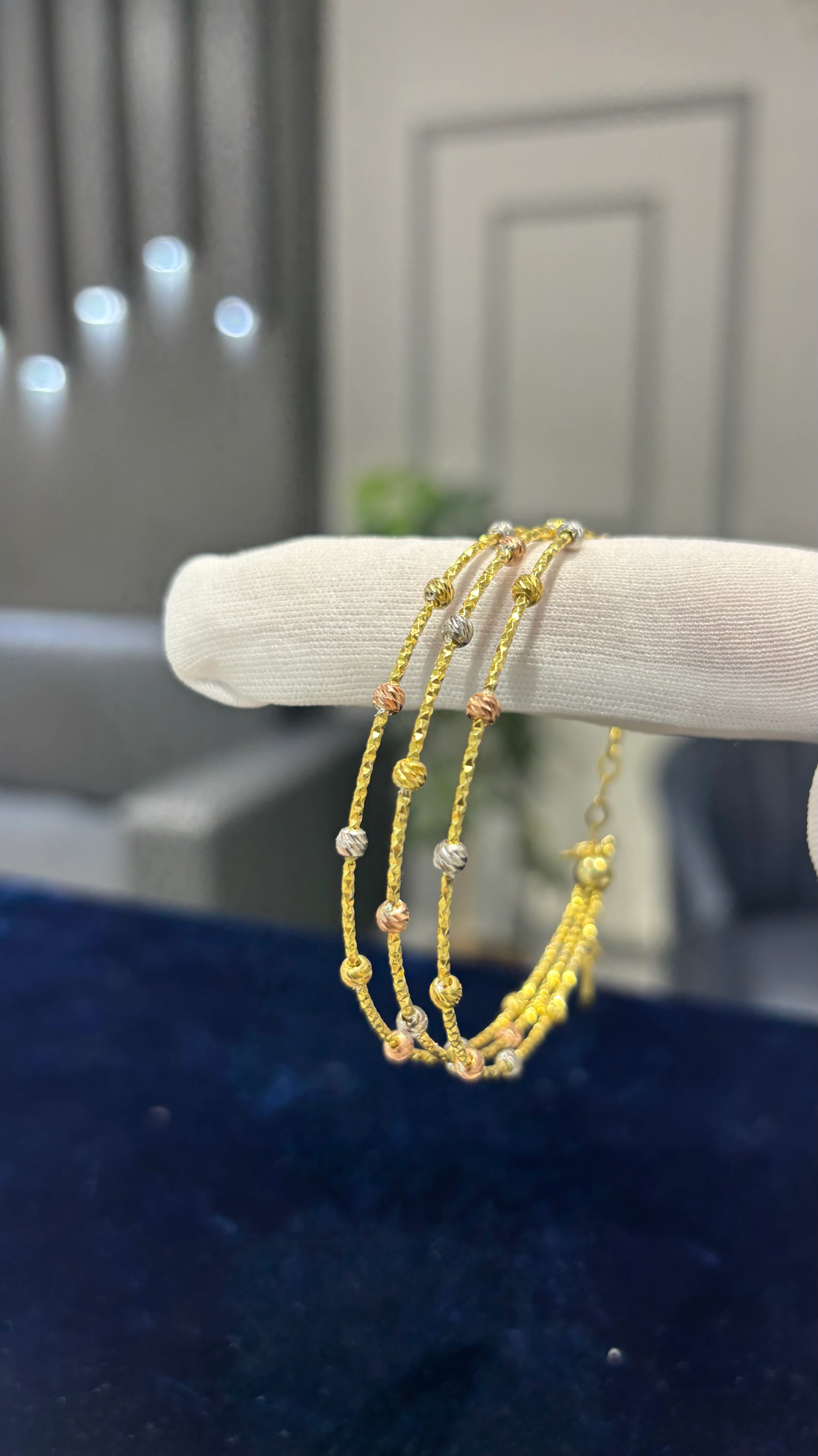 925 Ayar Gümüş Üzeri 22 Ayar Altın Kaplama Tel Model 3 Renk Dorika Kelepçe Bilezik