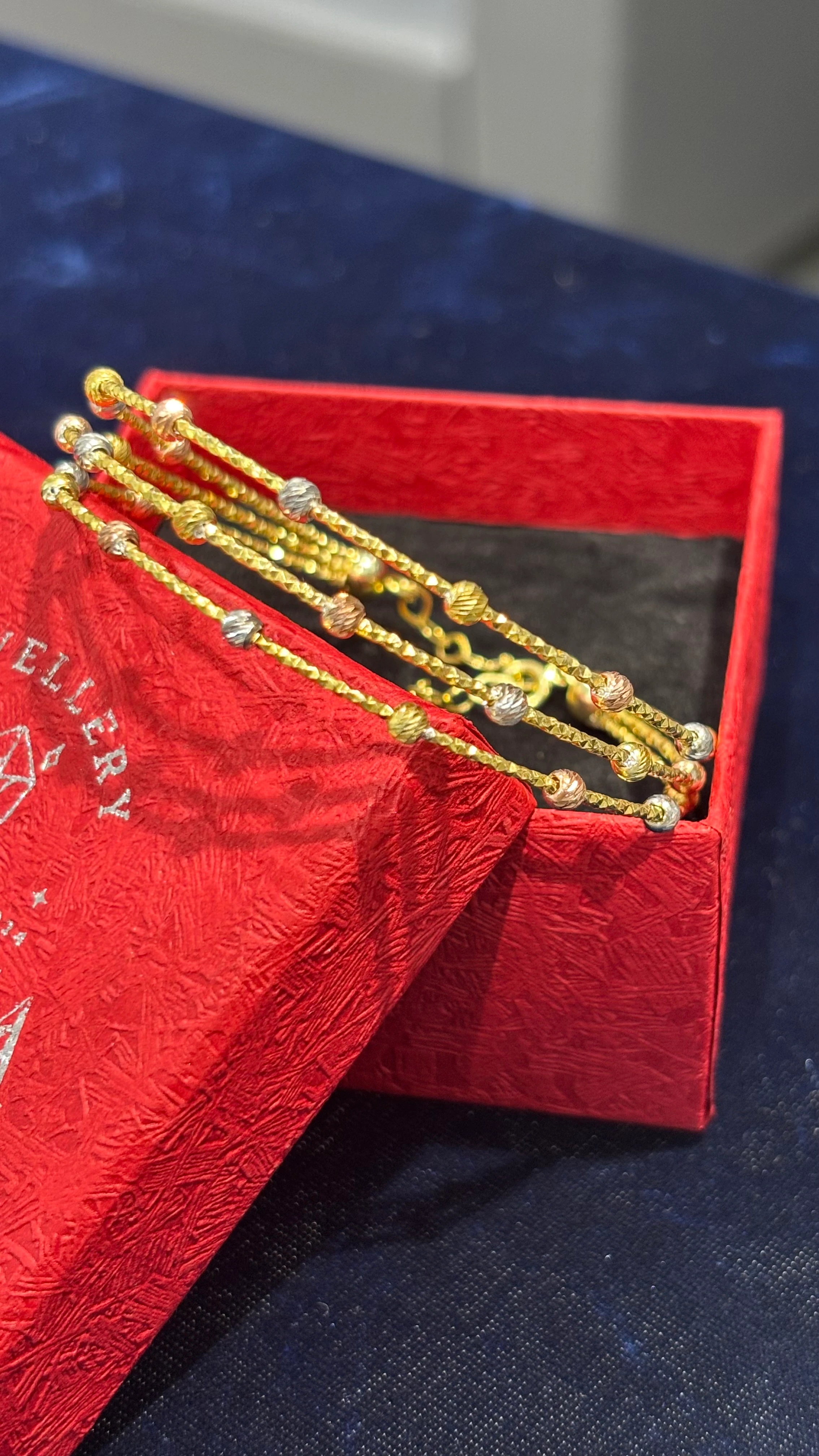 925 Ayar Gümüş Üzeri 22 Ayar Altın Kaplama Tel Model 3 Renk Dorika Kelepçe Bilezik