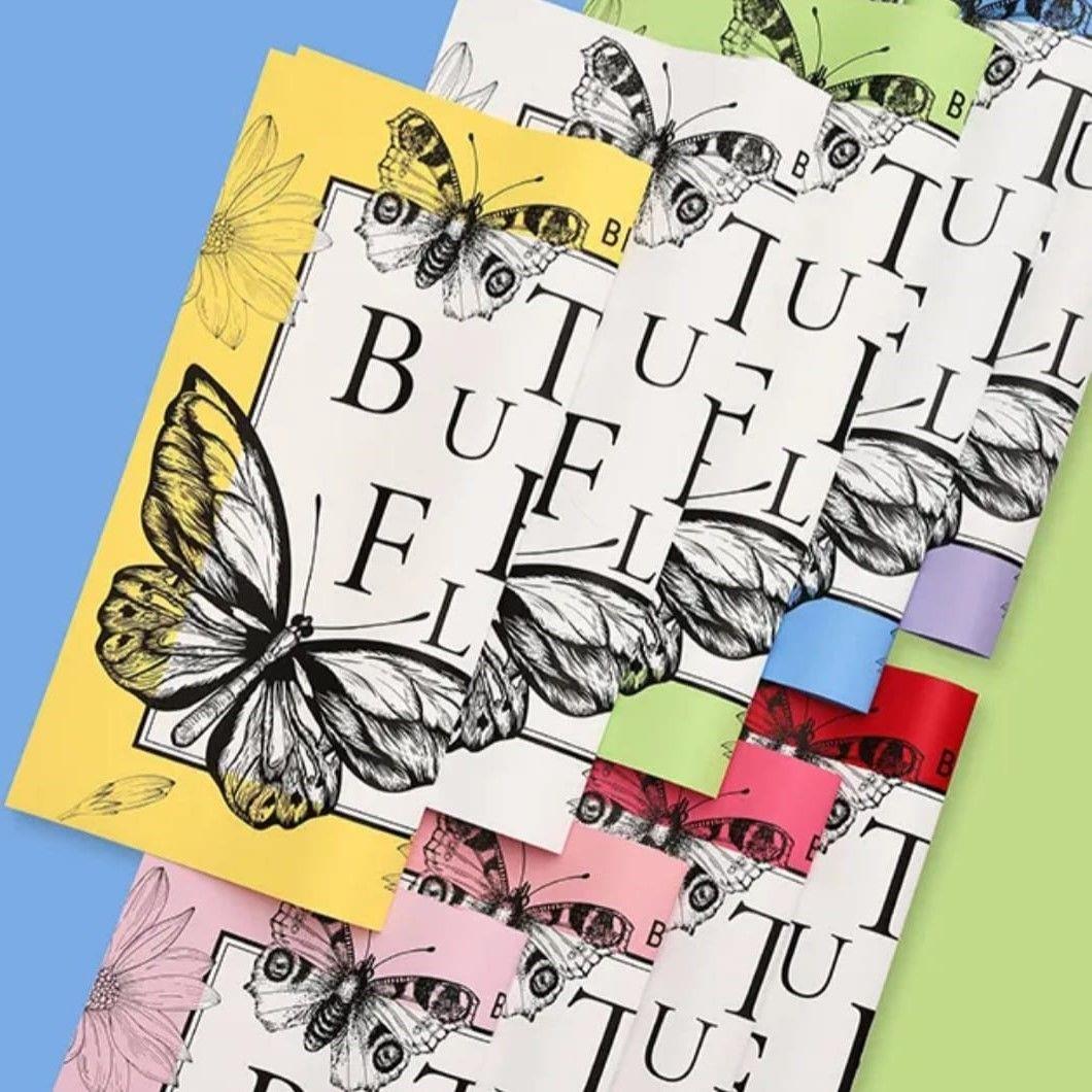 Butterfly Yazılı Çiçek Ambalajı