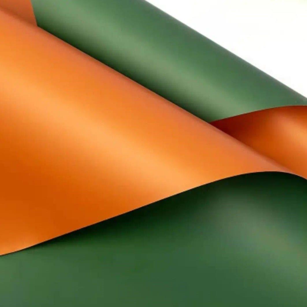 İki Tarafı Farklı Renk Çiçek Ambalajı Yeşil - Bronz