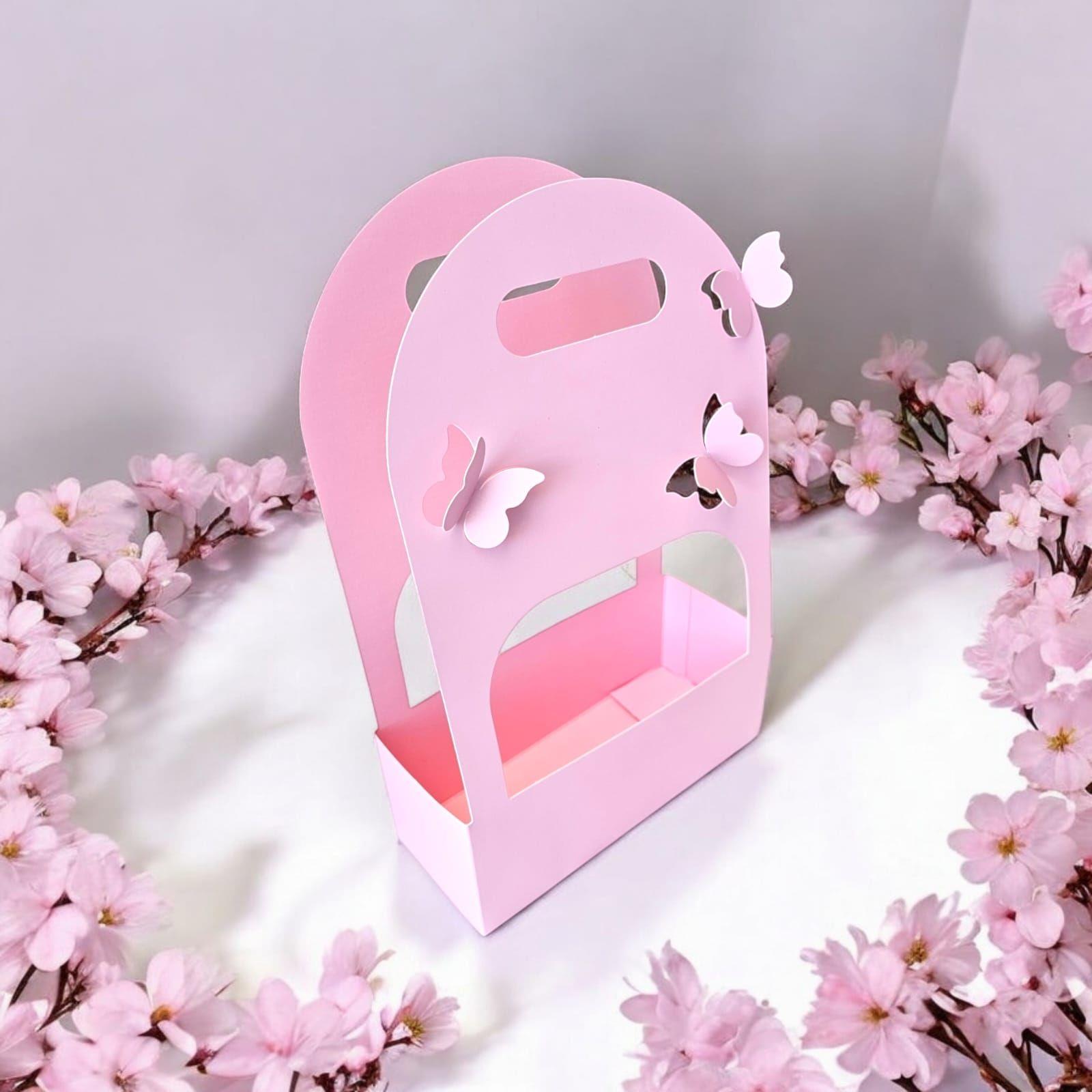 10 'lu Kelebekli Çiçek Çantası - Pembe