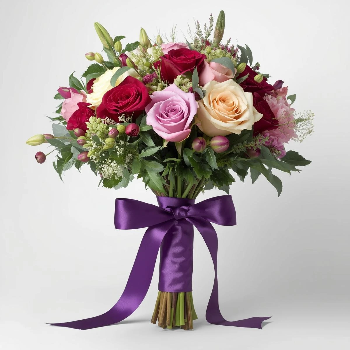 Saten Kurdele 2,5 cm - Mor