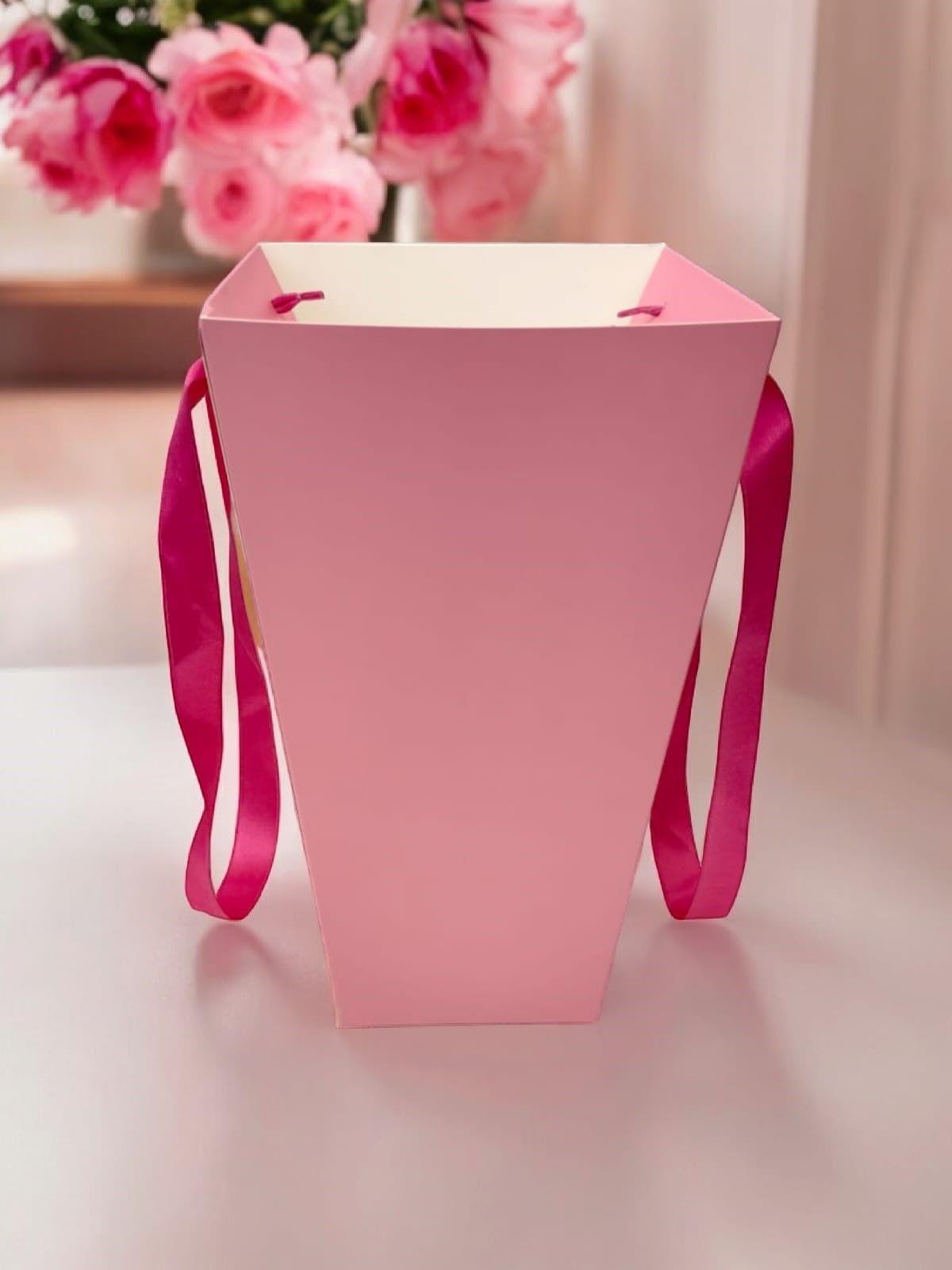 10-Pack Flower Bouquet Carrying Bag - Pink Bag