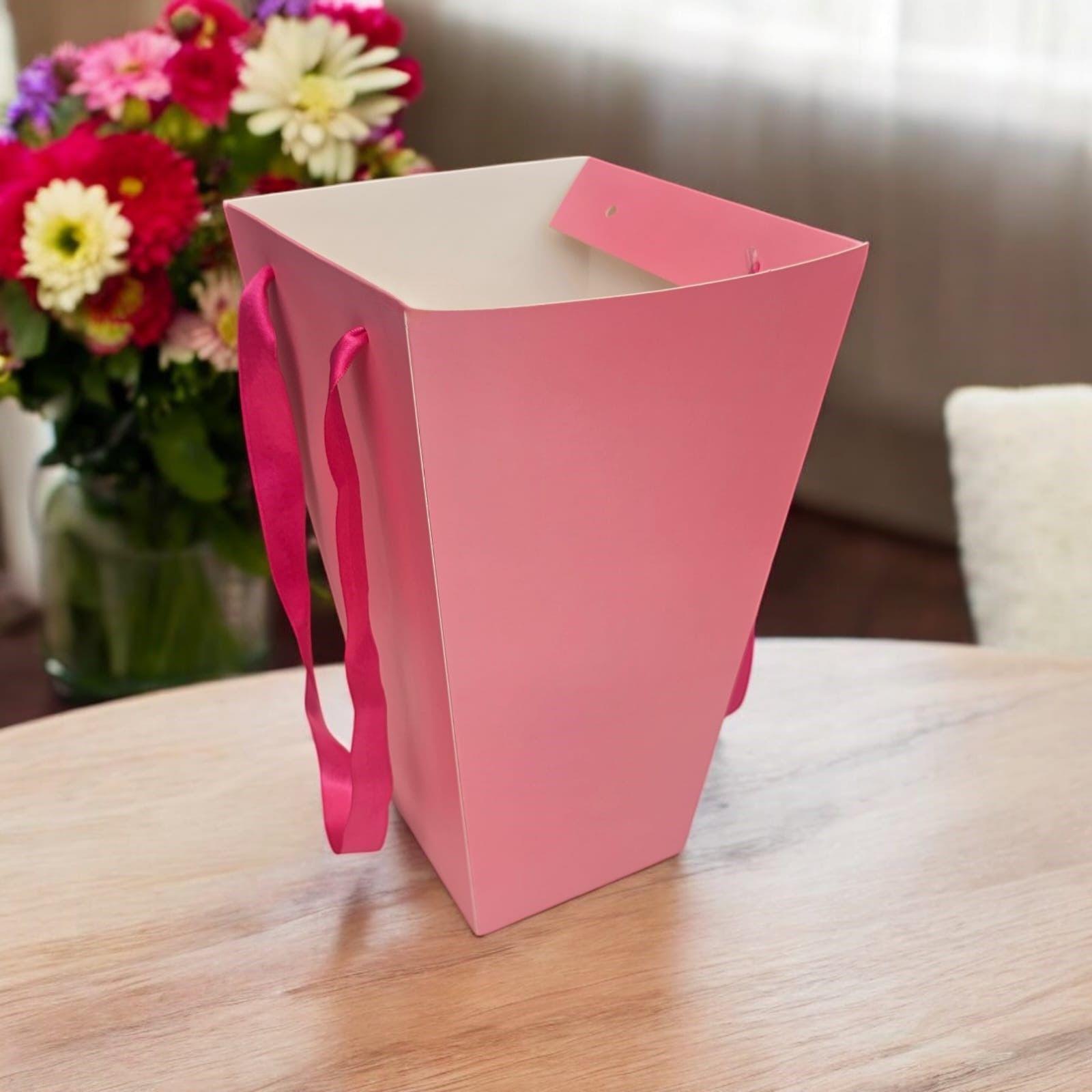 10-Pack Flower Bouquet Carrying Bag - Pink Bag