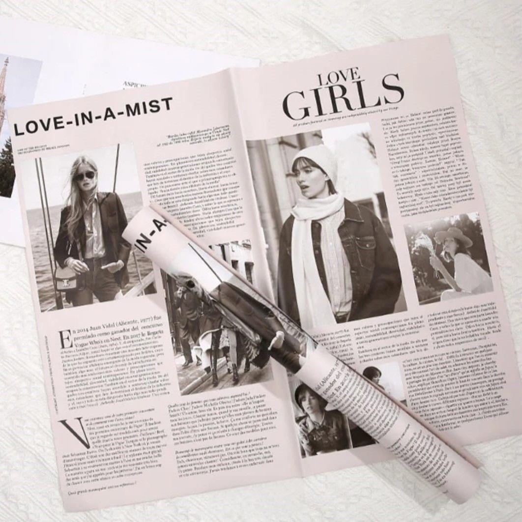 Love Girls Gazete Tarzı Çiçek Ambalajı