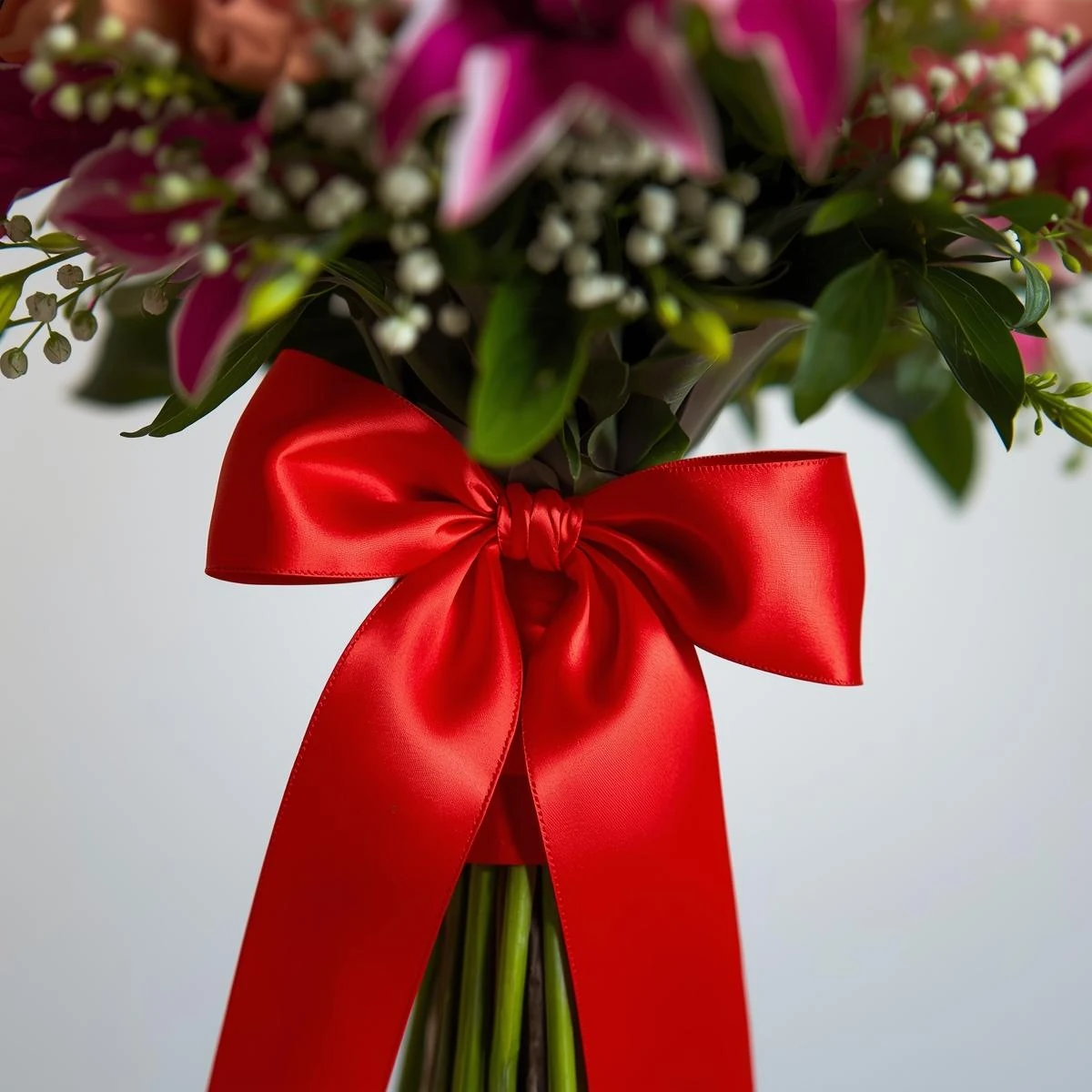 Saten Kurdele 2,5 cm - Kırmızı