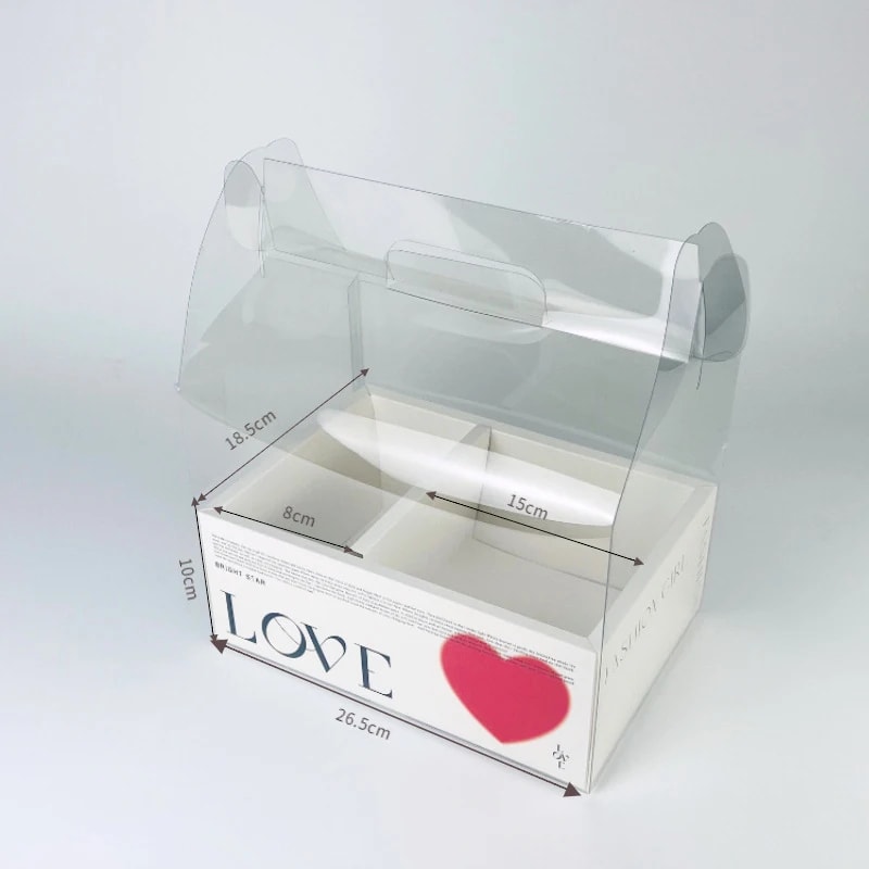 Lüks Şeffaf Kapaklı Çiçek Hediye Kutusu 5'li Paket