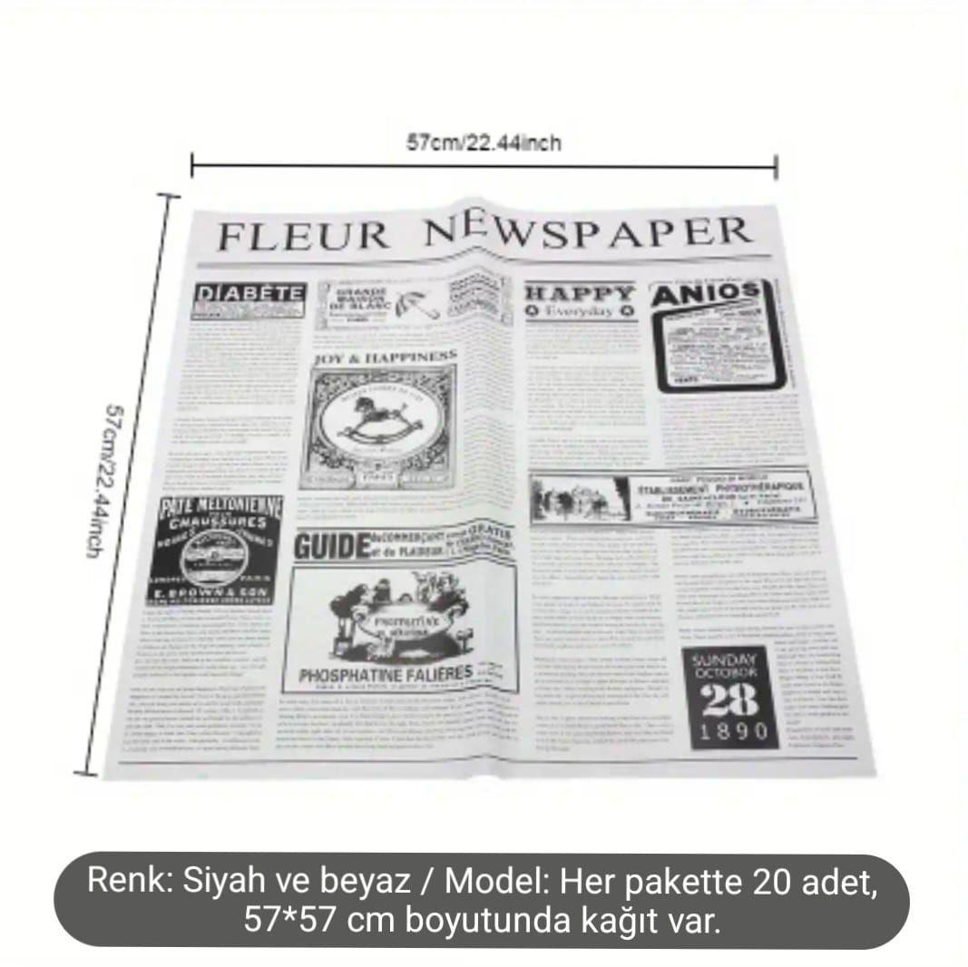 Fleur Newspaper Yazılı Gazete Buketlik