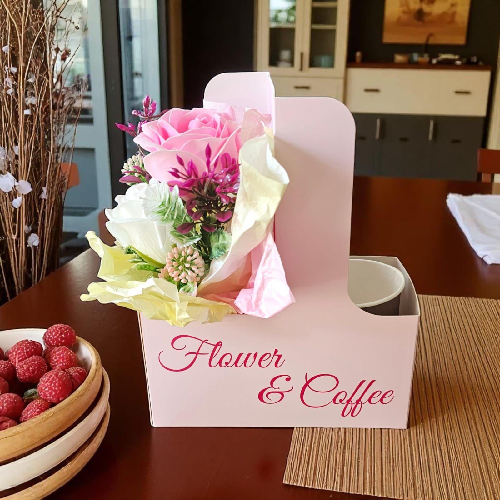 Pink 10-Piece Coffee and Flower Box