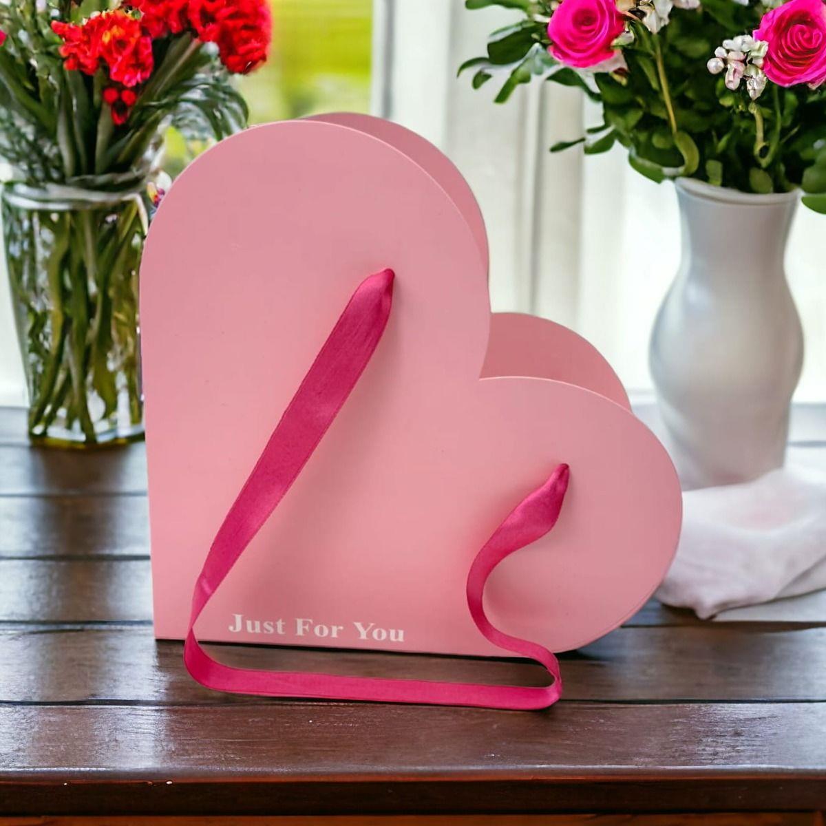 10'lu Kalp Pembe Çiçek Taşıma Çantası