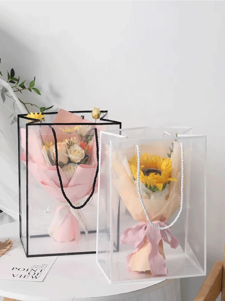 Şeffaf Buket Taşıma Çantası 10'lu Paket