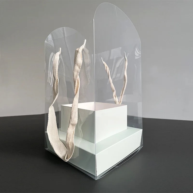 Şeffaf Çiçek Hediye Kutusu 10'lu Paket - Beyaz