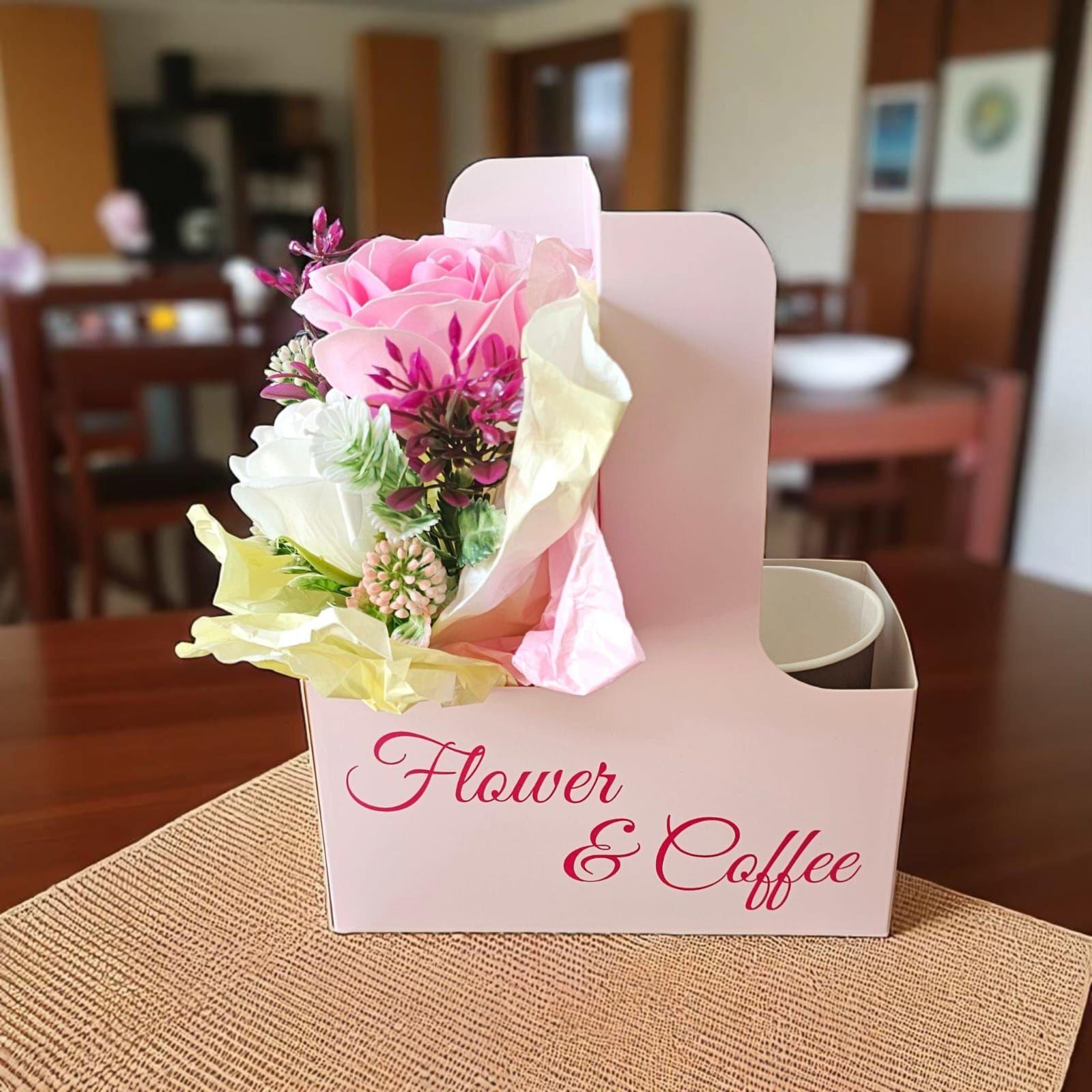 Pink 10-Piece Coffee and Flower Box