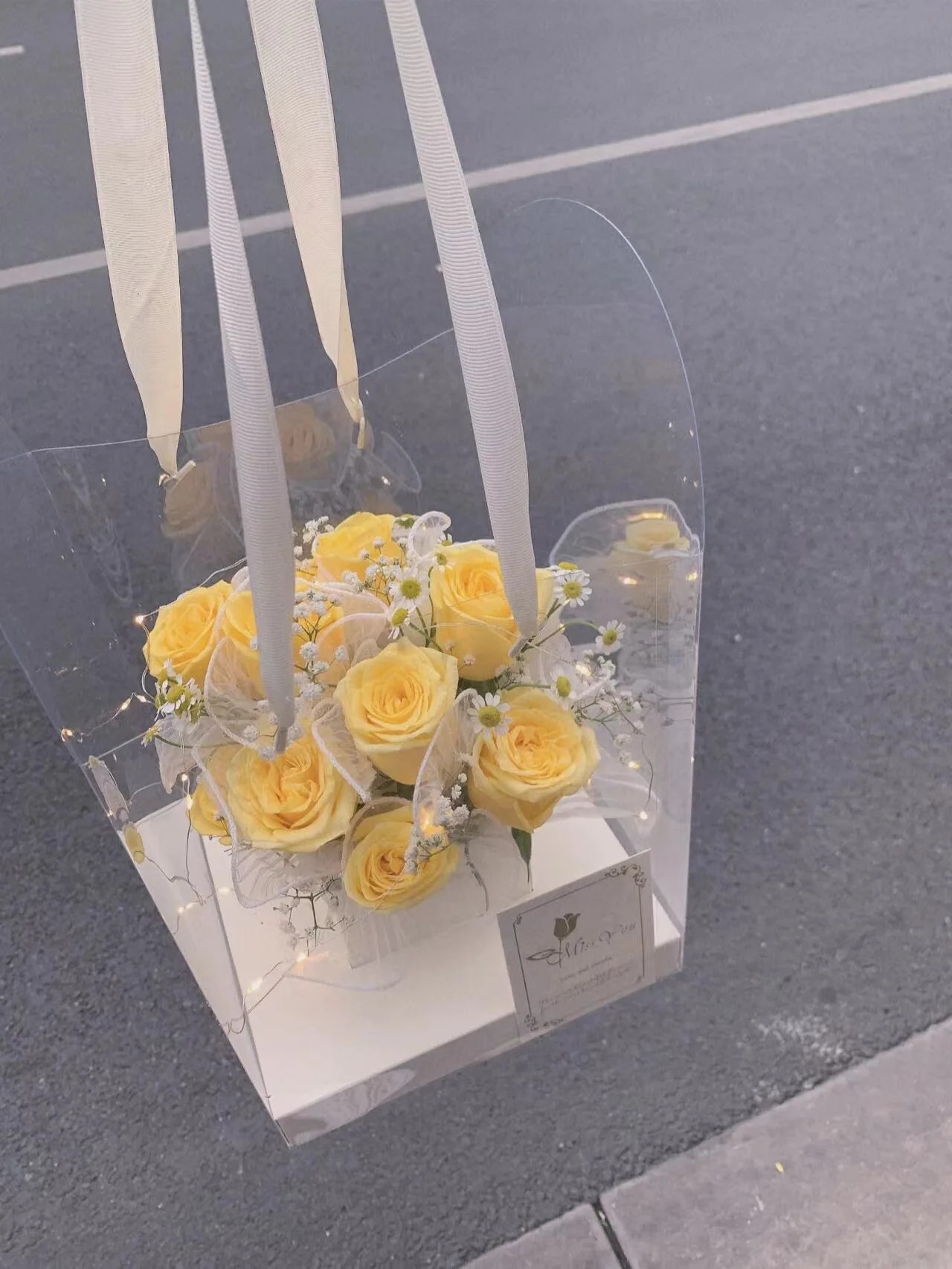 Şeffaf Çiçek Hediye Kutusu 10'lu Paket - Beyaz