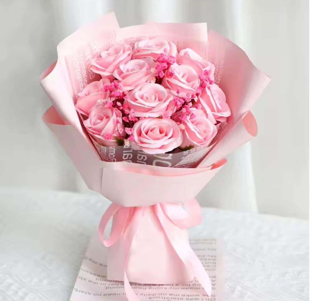Açık Pembe Çiçek Ambalajı