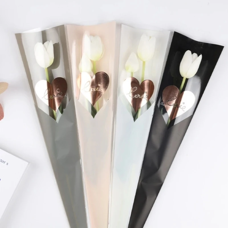 Kalp Mühürlü Tek Gül Ambalajı